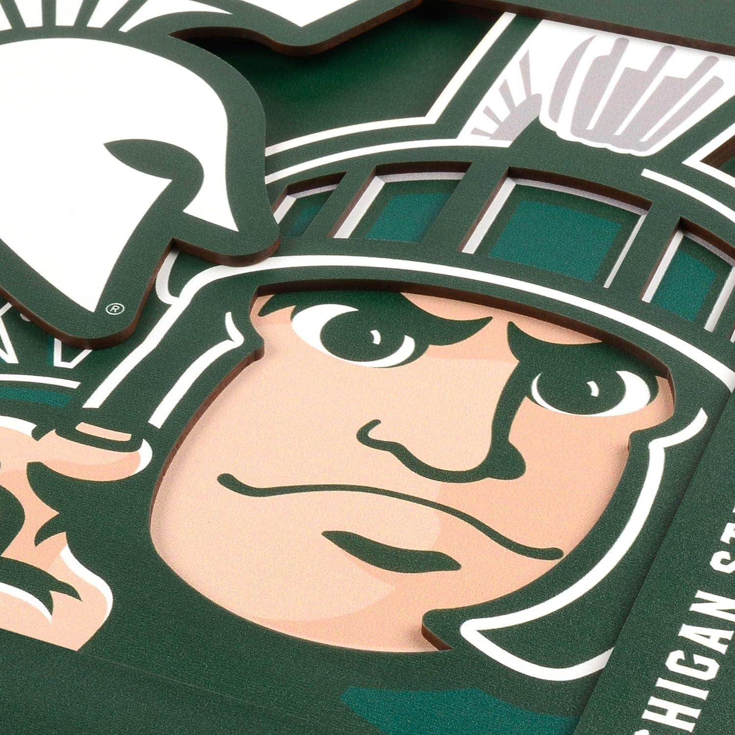 Michigan State Spartans 12'' x 12'' 3D Logo Wall Art