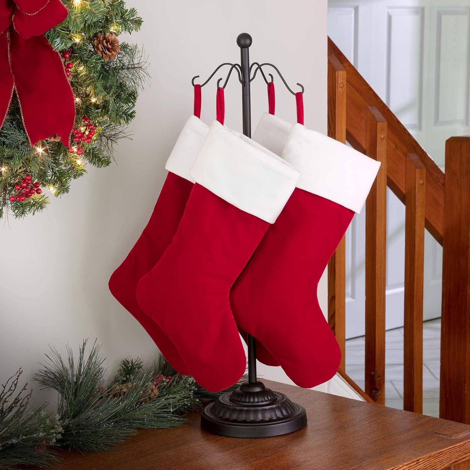 Tree Adjustable Stocking Holder - Haute Décor: Floor & Tabletop Display, Weighted Base, Indoor Use