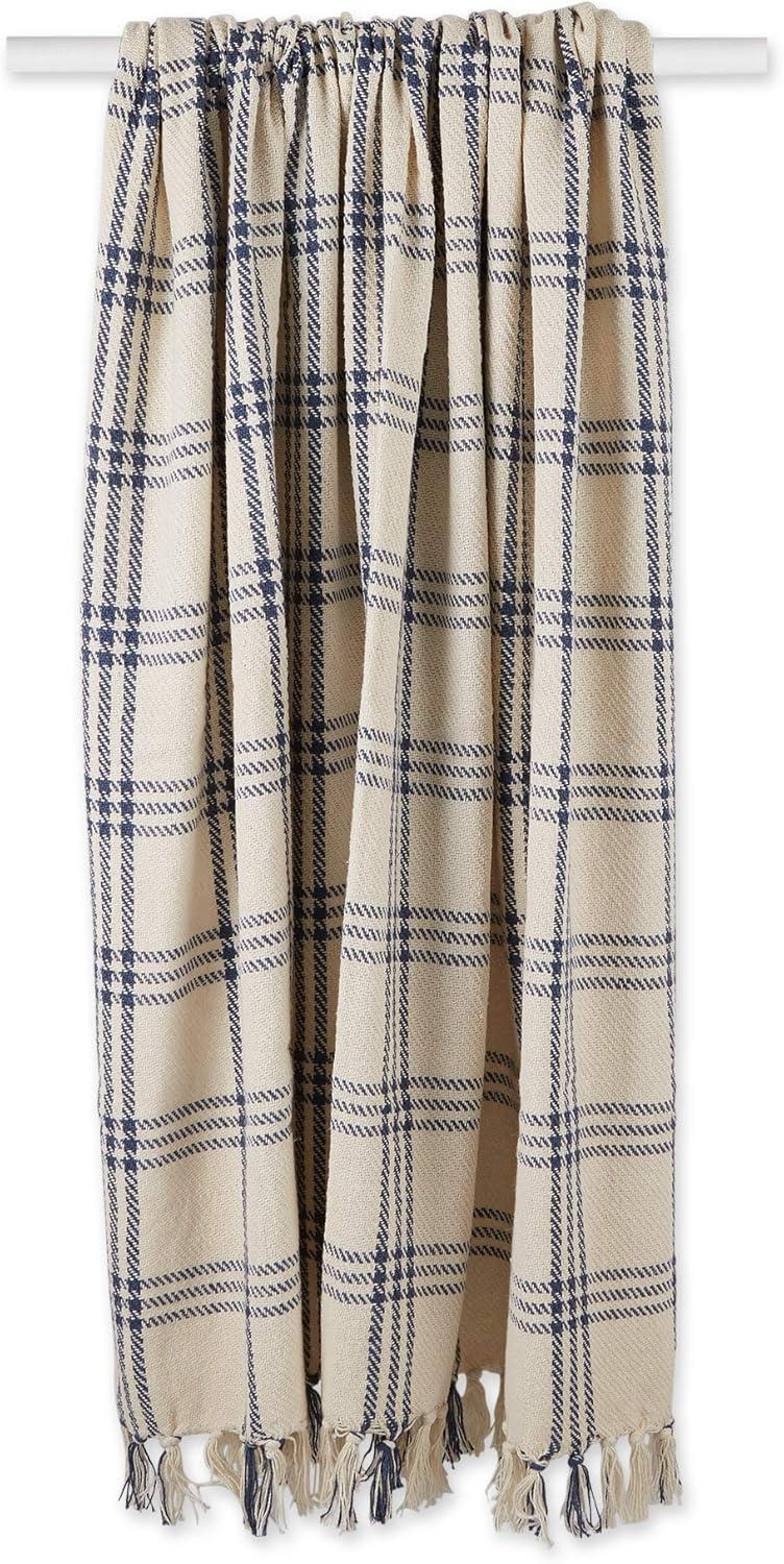 French Blue Modern Farmhouse Plaid Throw