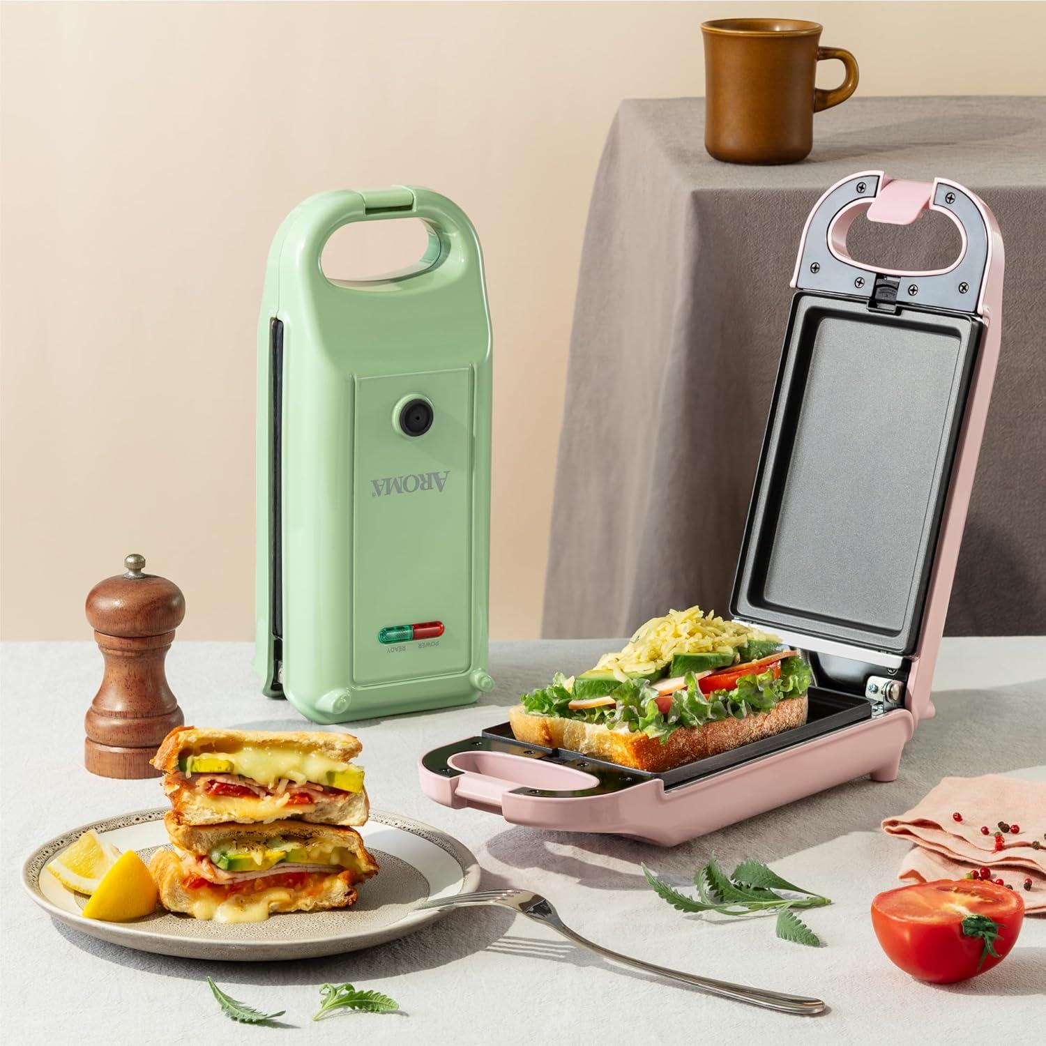 Aroma Aroma® Swap & Flip Waffle Maker With Removable Plates: 3-in-1 Panini Press, Mini Donut Maker, And Waffle Iron