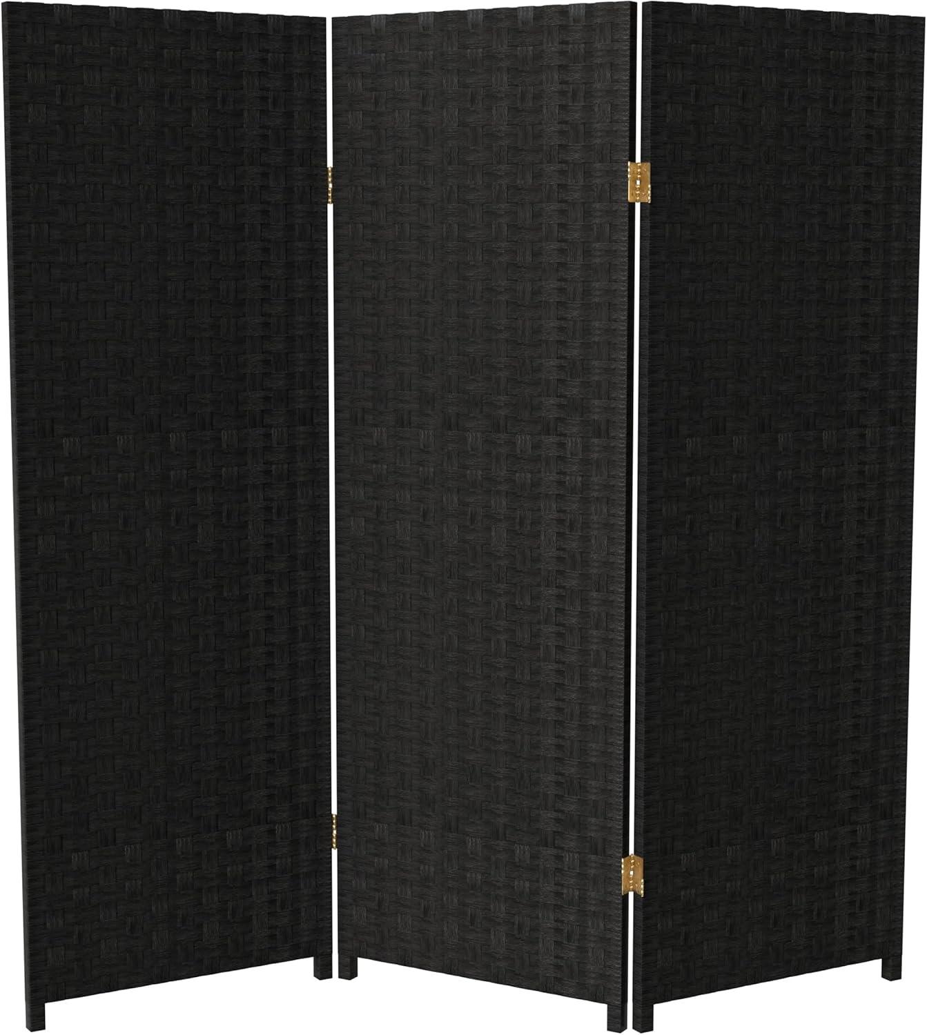 4 ft. Tall Woven Fiber Room Divider (3 Panels) - Oriental Furniture