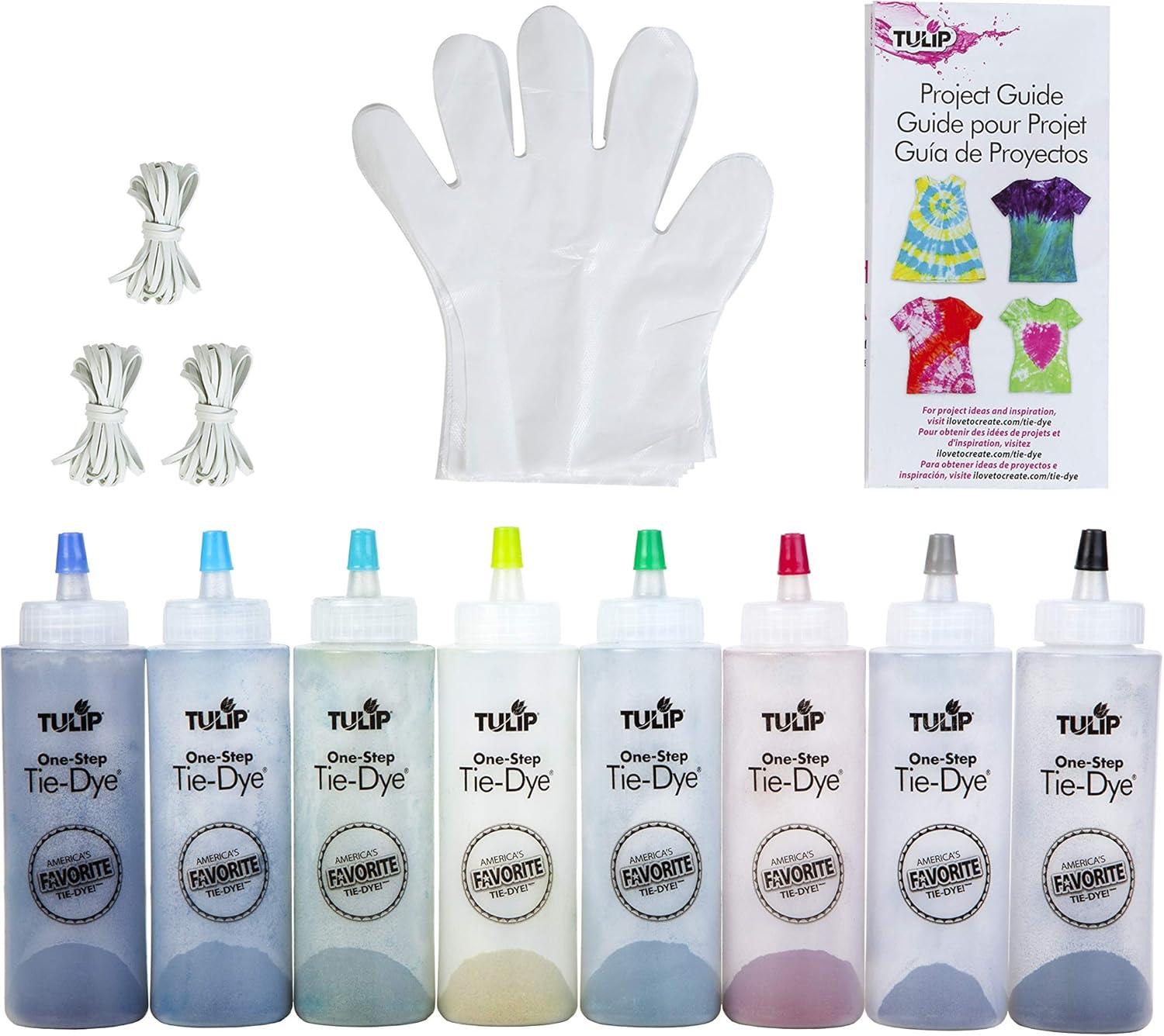 Tulip 45pc One-Step Tie-Dye 8 Color Kit - Shark Island: DIY Art & Craft Activity, Non-Toxic, Includes Gloves & Rubber Bands