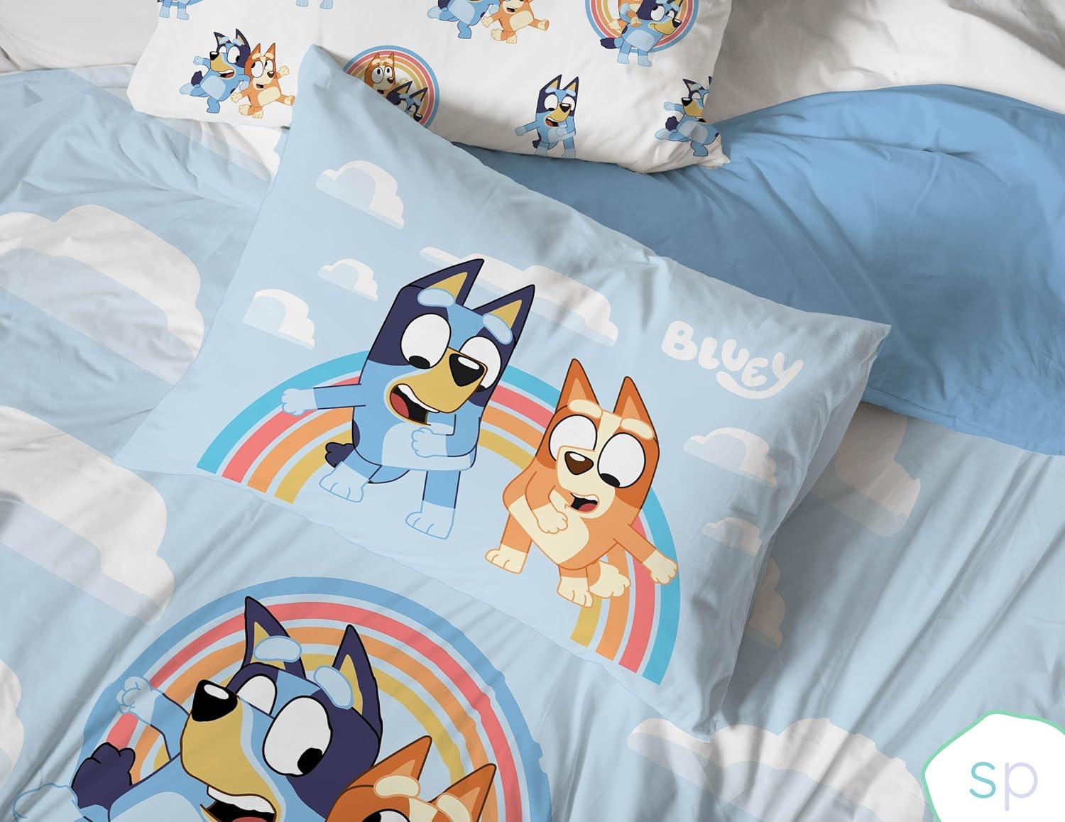 Saturday Park Bluey Rainbow 100% Organic Cotton Bed Set