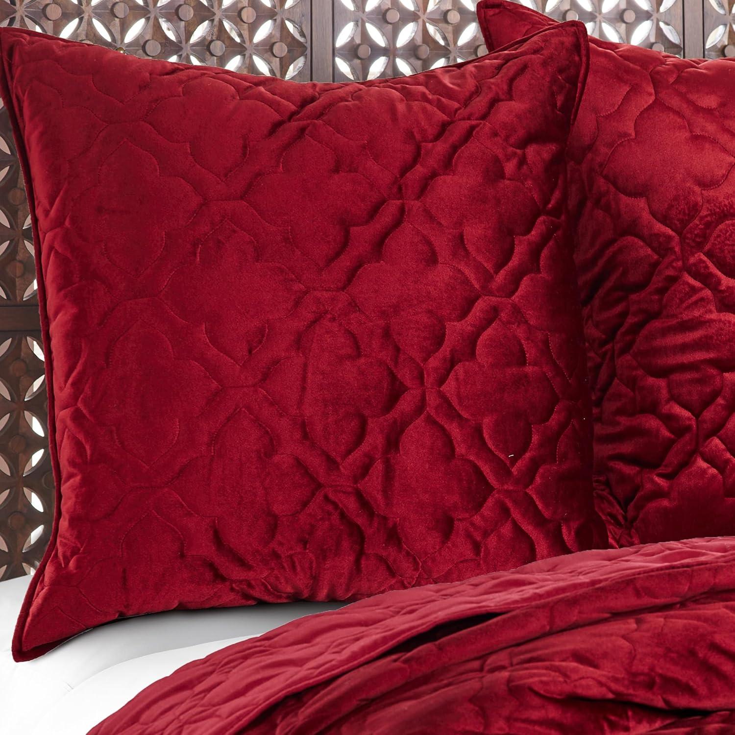 BH Caserta Velvet Red Euro Sham - Levtex Home