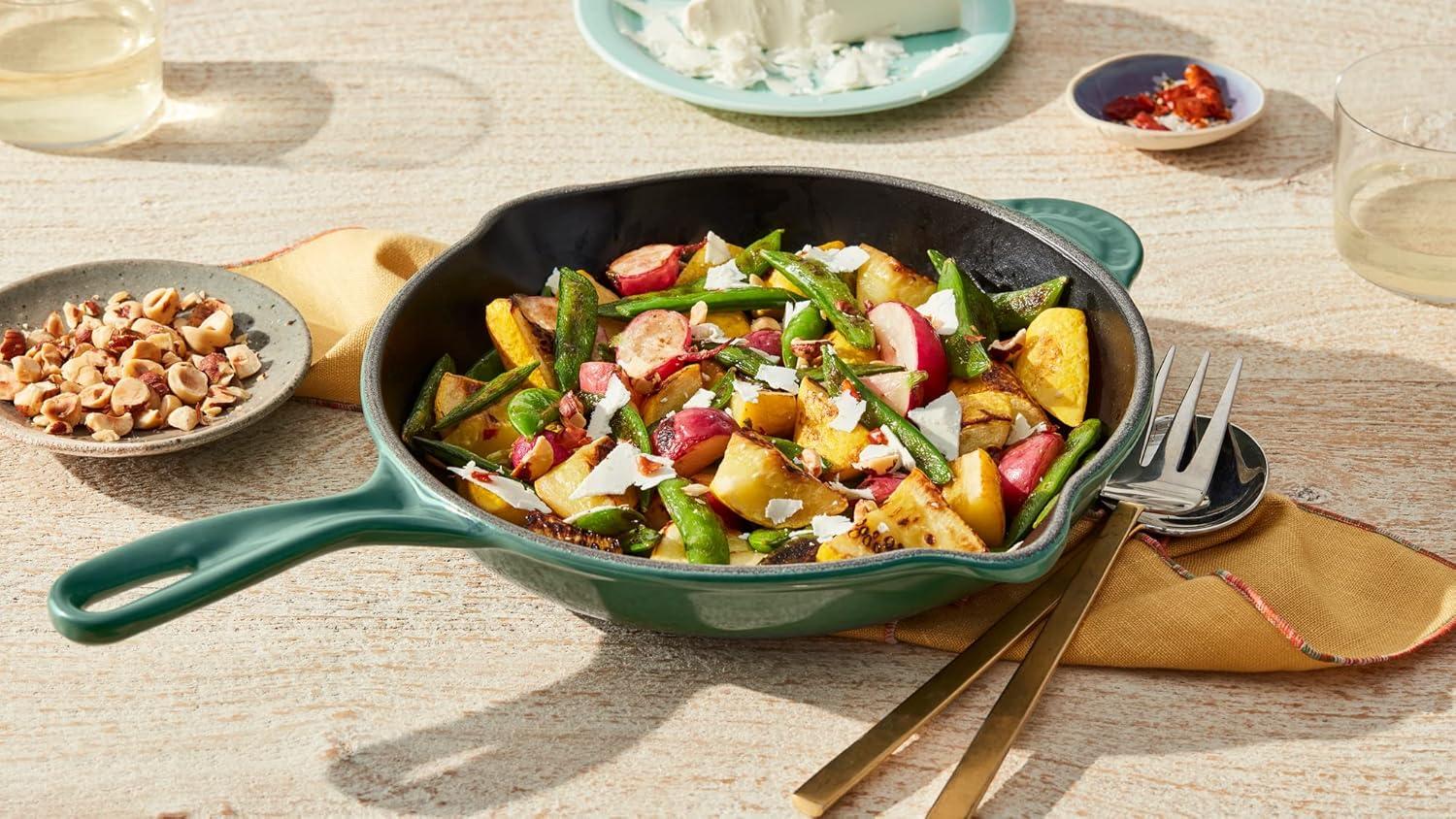 Marseille Blue Enameled Cast Iron Skillet with Handle, 9"