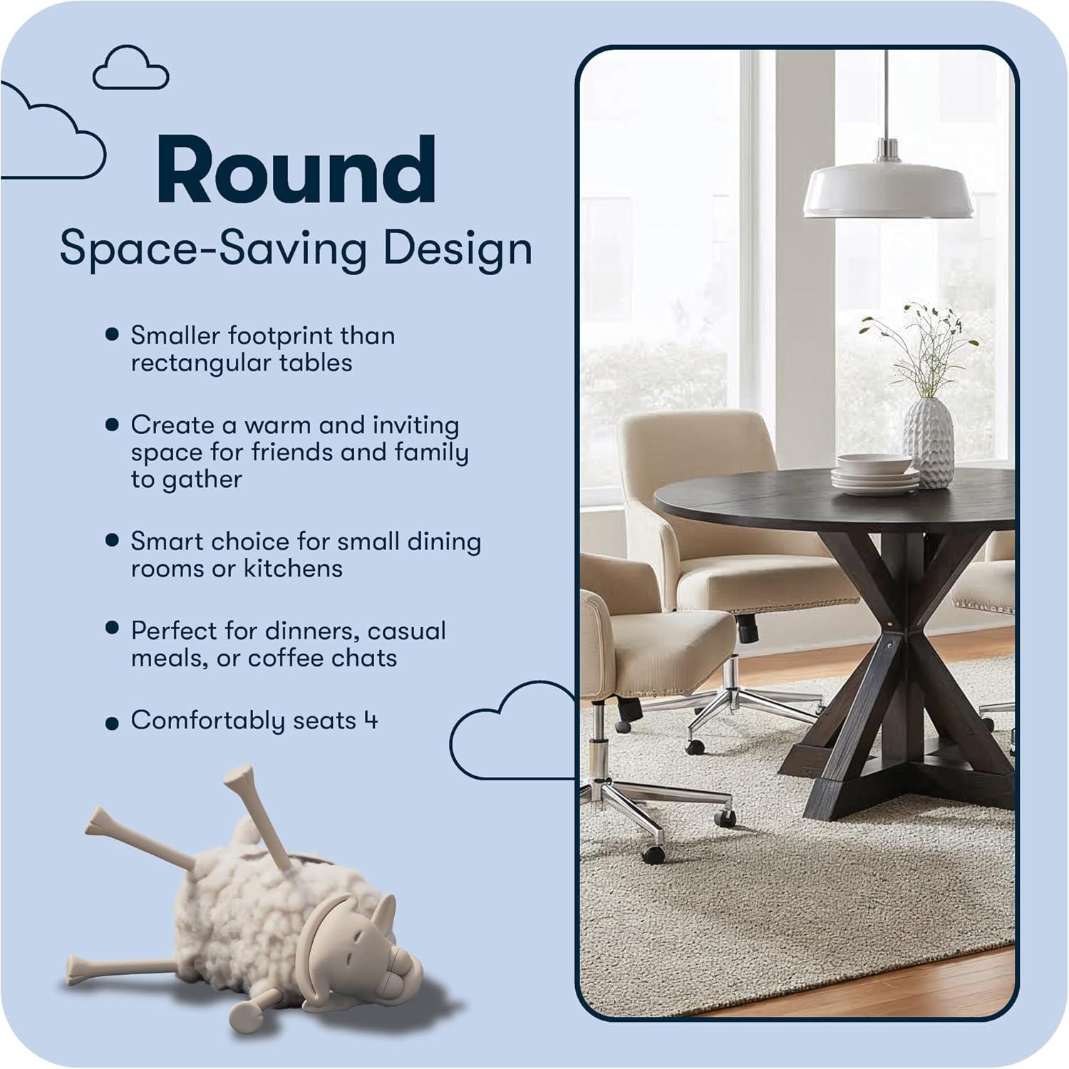 Finch Alfred Round Solid Wood Rustic Dining Table & Reviews | Wayfair