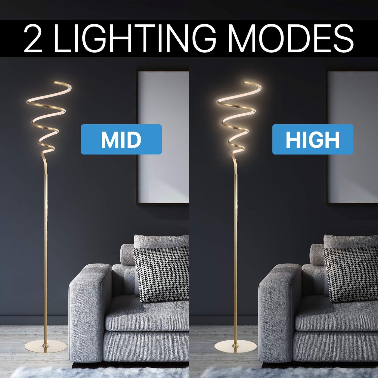 Scribble 60.5" Gold Modern Metal LED Floor Lamp