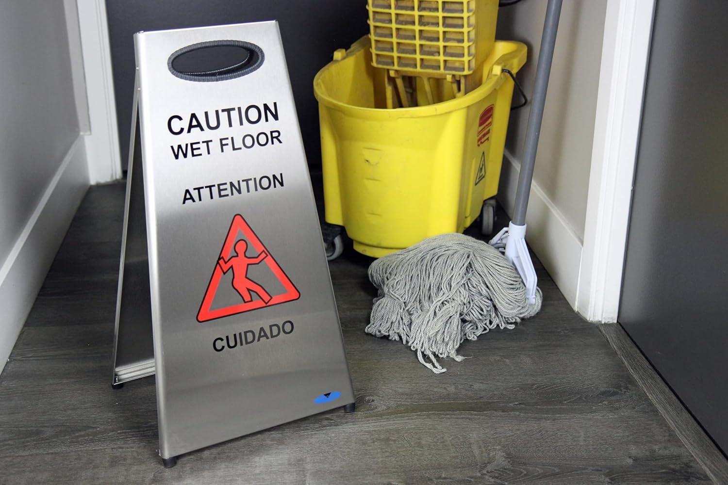 Stainless Steel Wet Floor Sign