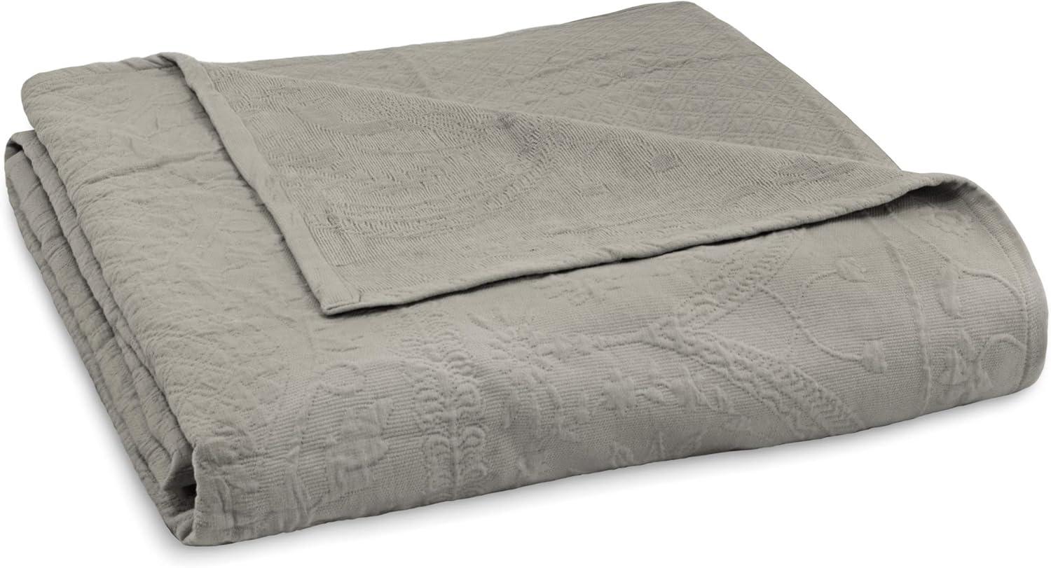 Charleston Classic Gray King Cotton Reversible Coverlet