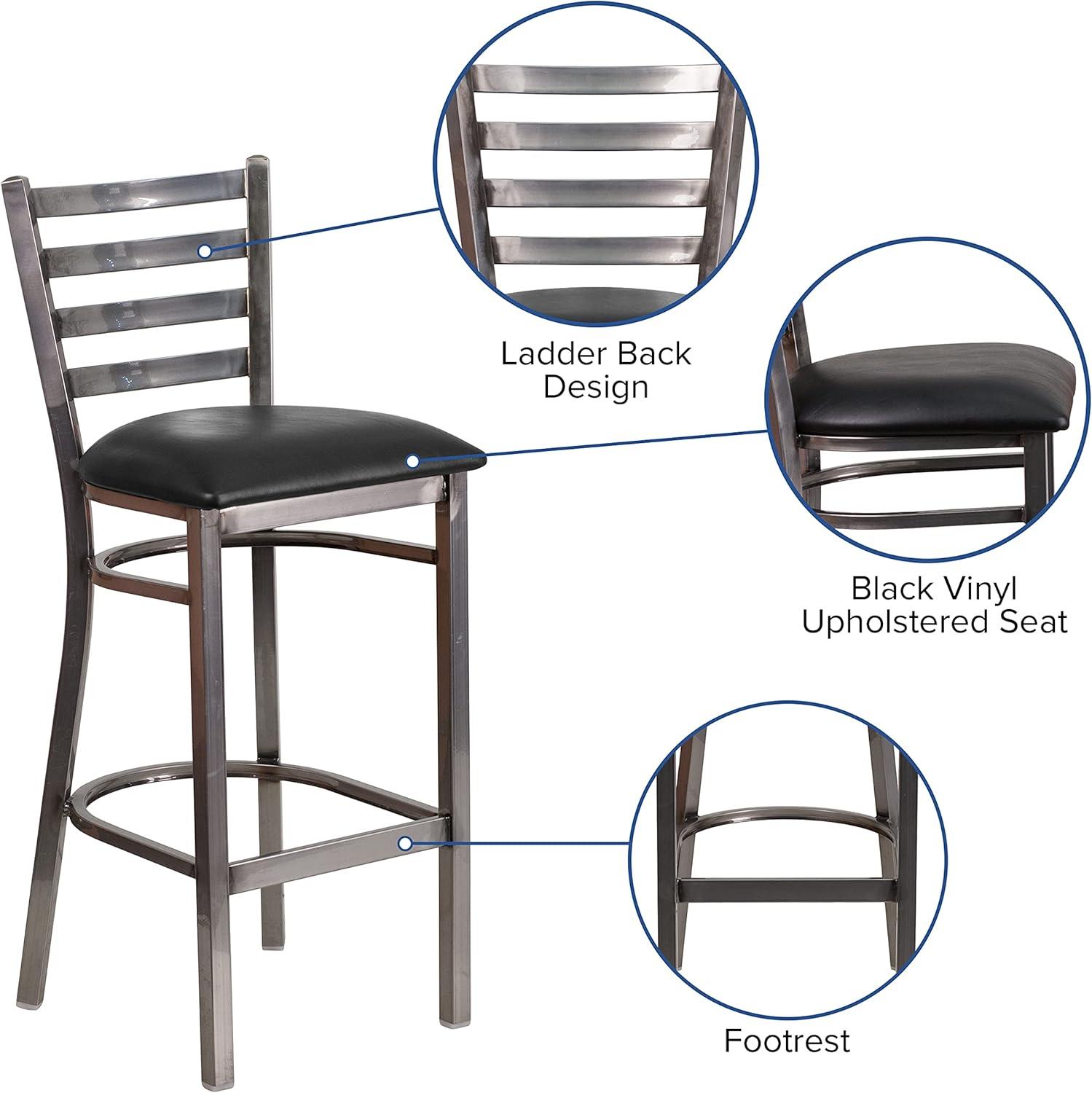 Brixton HERCULES Series Ladder Back Metal Restaurant Barstool