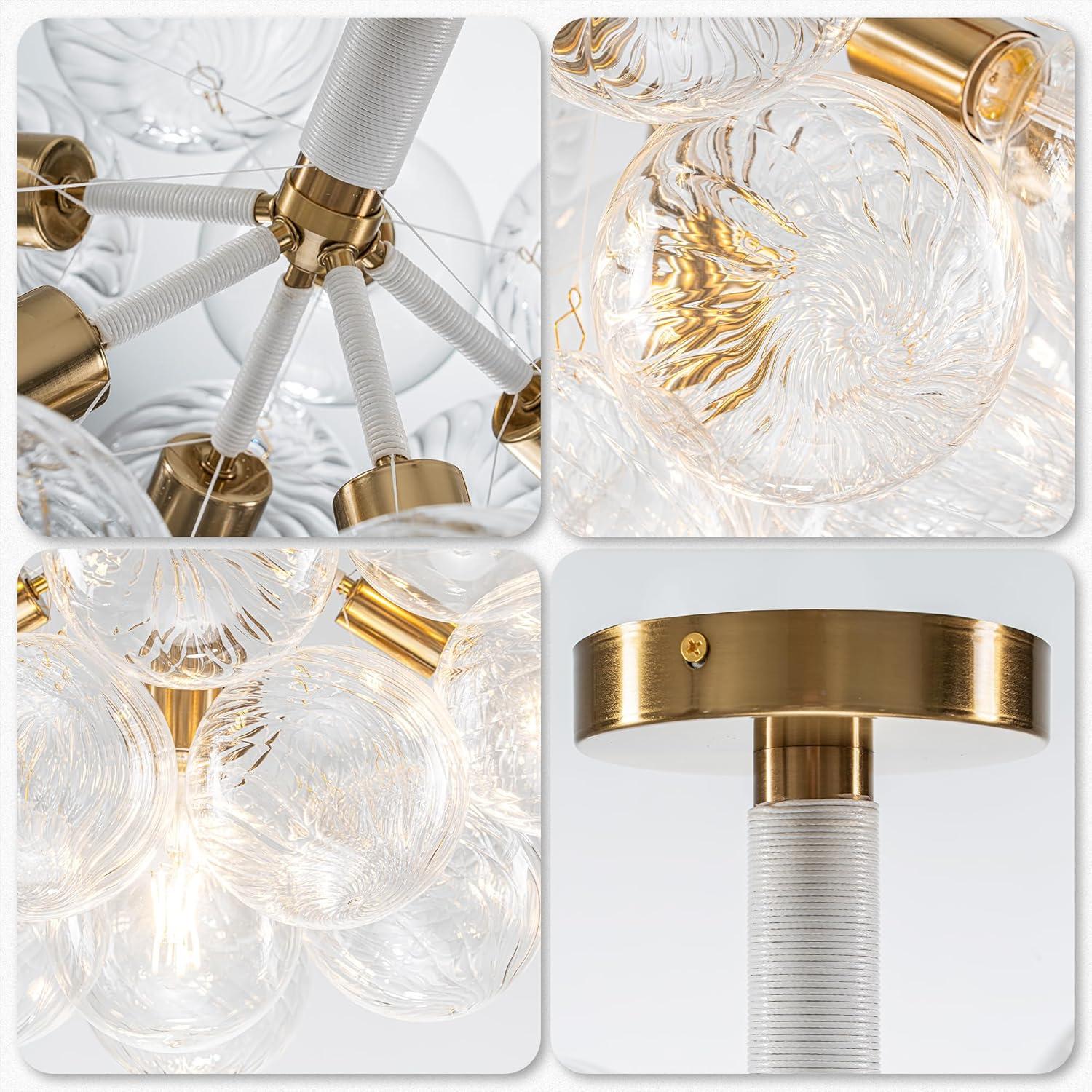 Contemporary 6 - Light Glass Bubble Semi Flush Mount