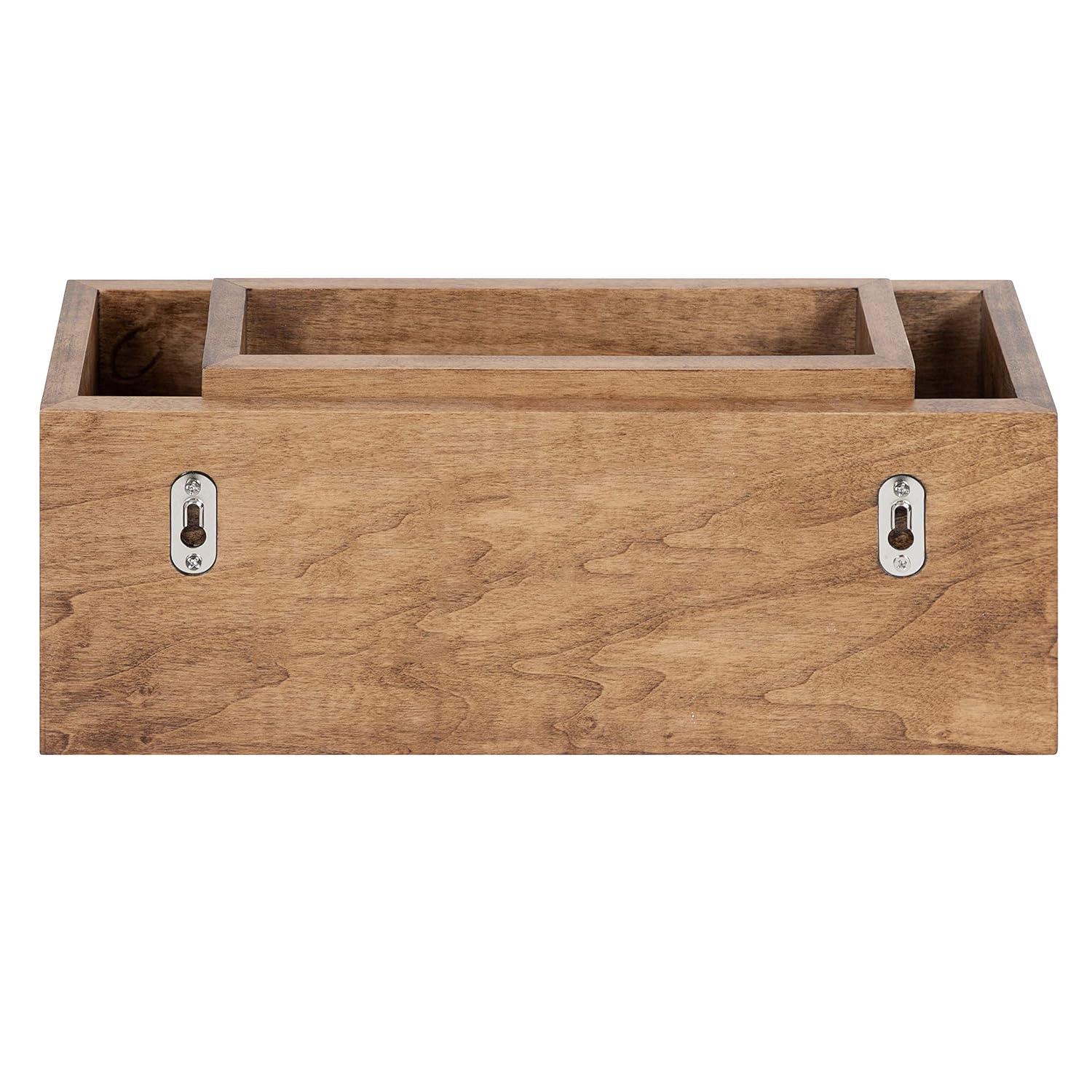 Kate & Laurel All Things Decor 14" x 5" Domio Hanging Pocket Desk Organizer Light Brown: Wall Mounted Storage, Office Accessory
