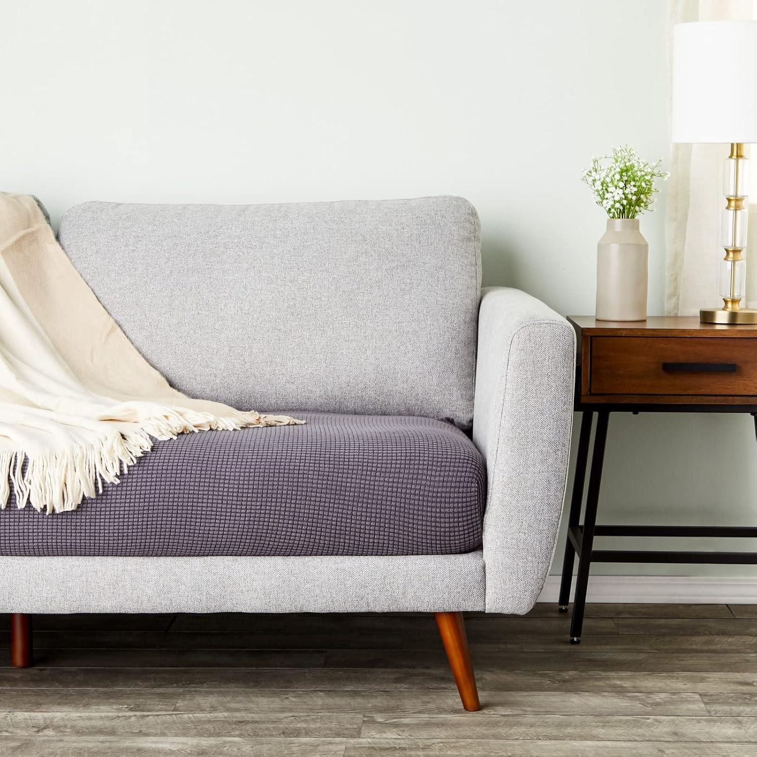 Juvale 2 Pack Stretch Outdoor Cushion Covers for Patio Furniture and Sofas, Reversible (Medium, Grey)