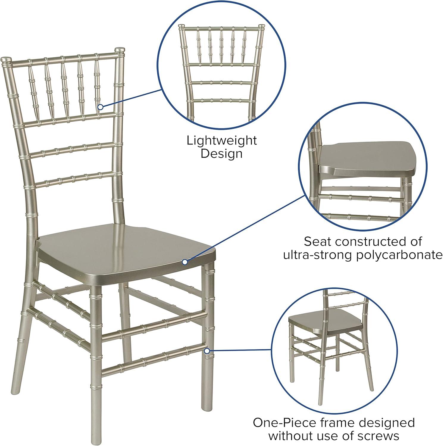 Flash Furniture HERCULES PREMIUM Series Champagne Resin Stacking Chiavari Chair