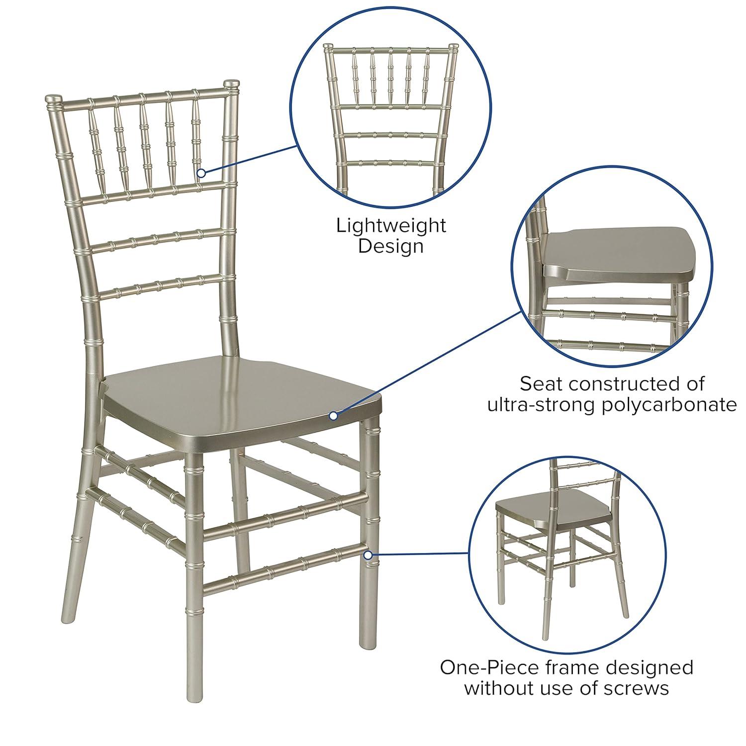 Flash Furniture HERCULES PREMIUM Series Champagne Resin Stacking Chiavari Chair