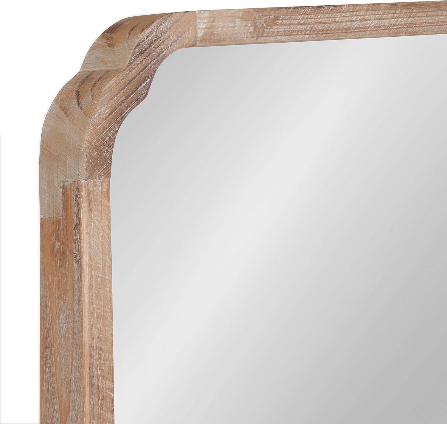 Kate & Laurel All Things Decor 24"x24" Marston Farmhouse Rectangle Wall Mirror Brown: No Assembly, Wood Frame, Wall Mount