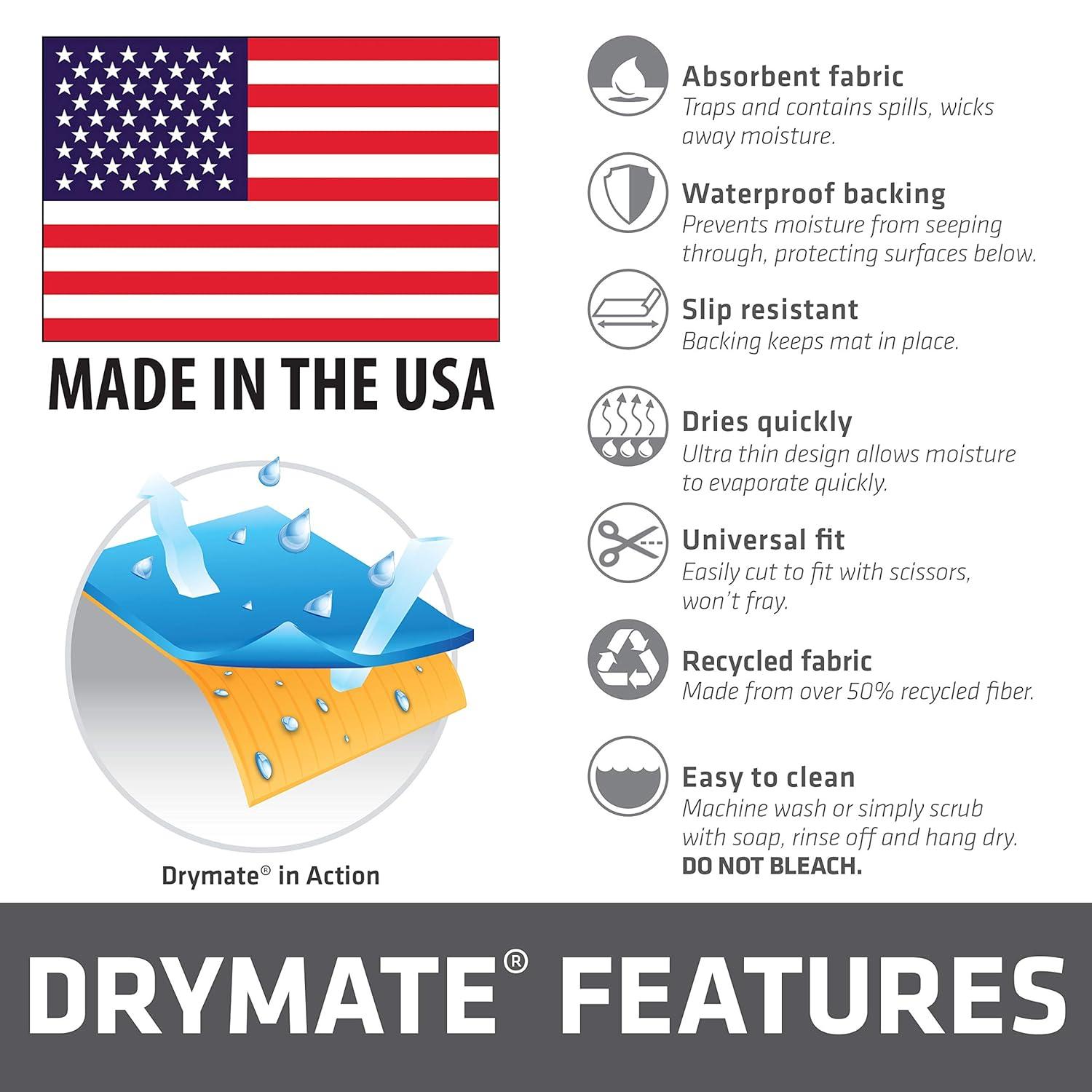 Drymate XL Dish Drying Mat, Kitchen Counter Drip Pad - Absorbent, Waterproof, Slip-Resistant, Machine Washable (19" x 24") (Taupe) (USA Made)