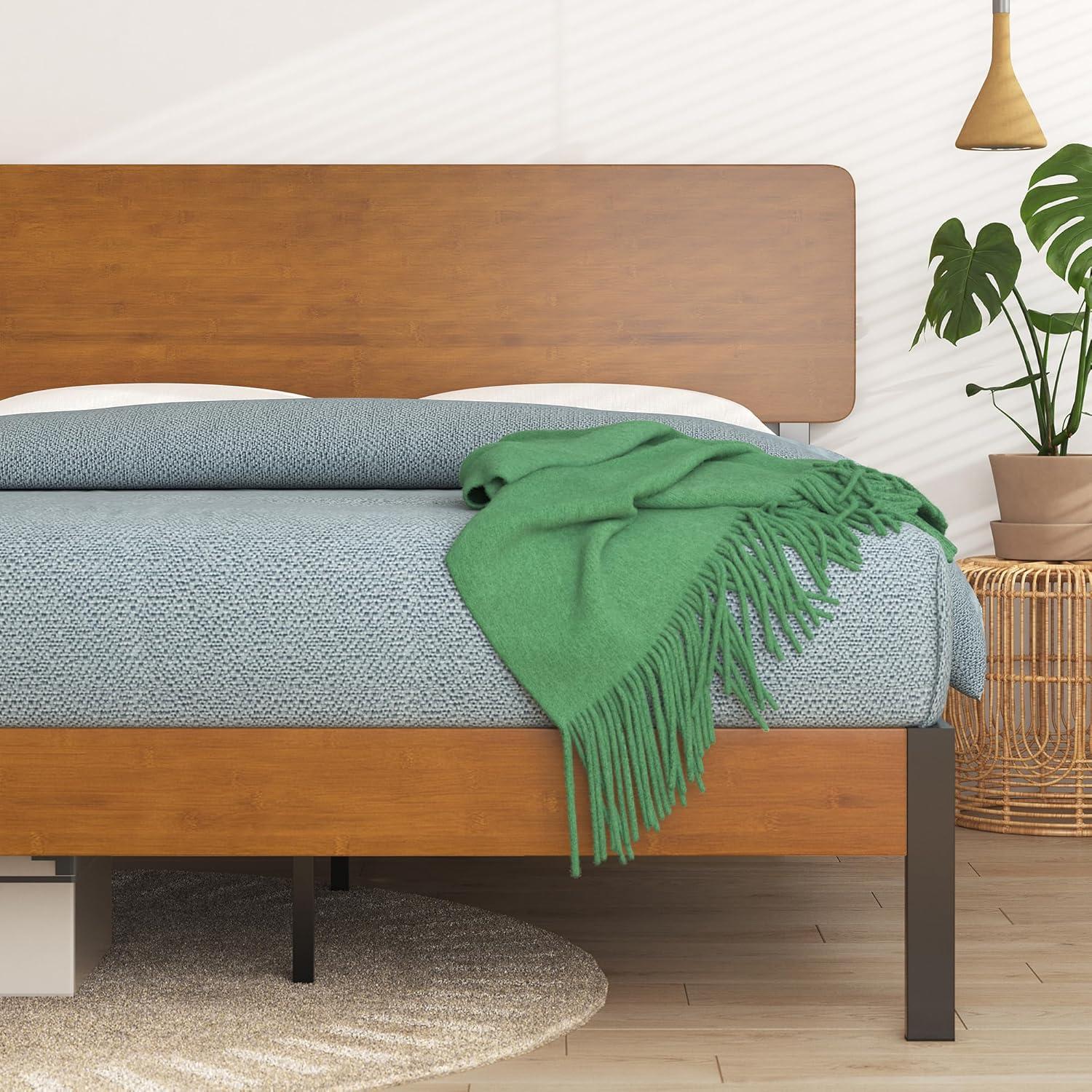 Full Olivia Metal Platform Bed Frame Brown - ZINUS: Steel & Plywood Construction, No Box Spring Needed, 14" Under-Bed Clearance