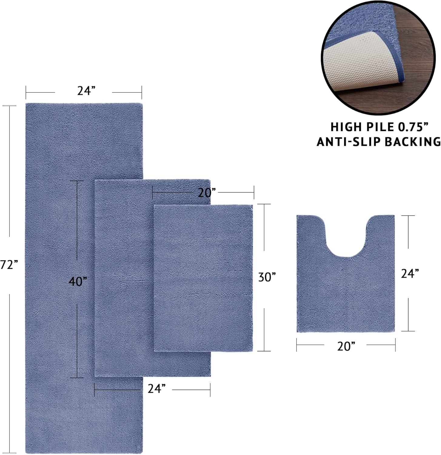 Marshmallow Quick-Dry Navy Microfiber Bath Rug