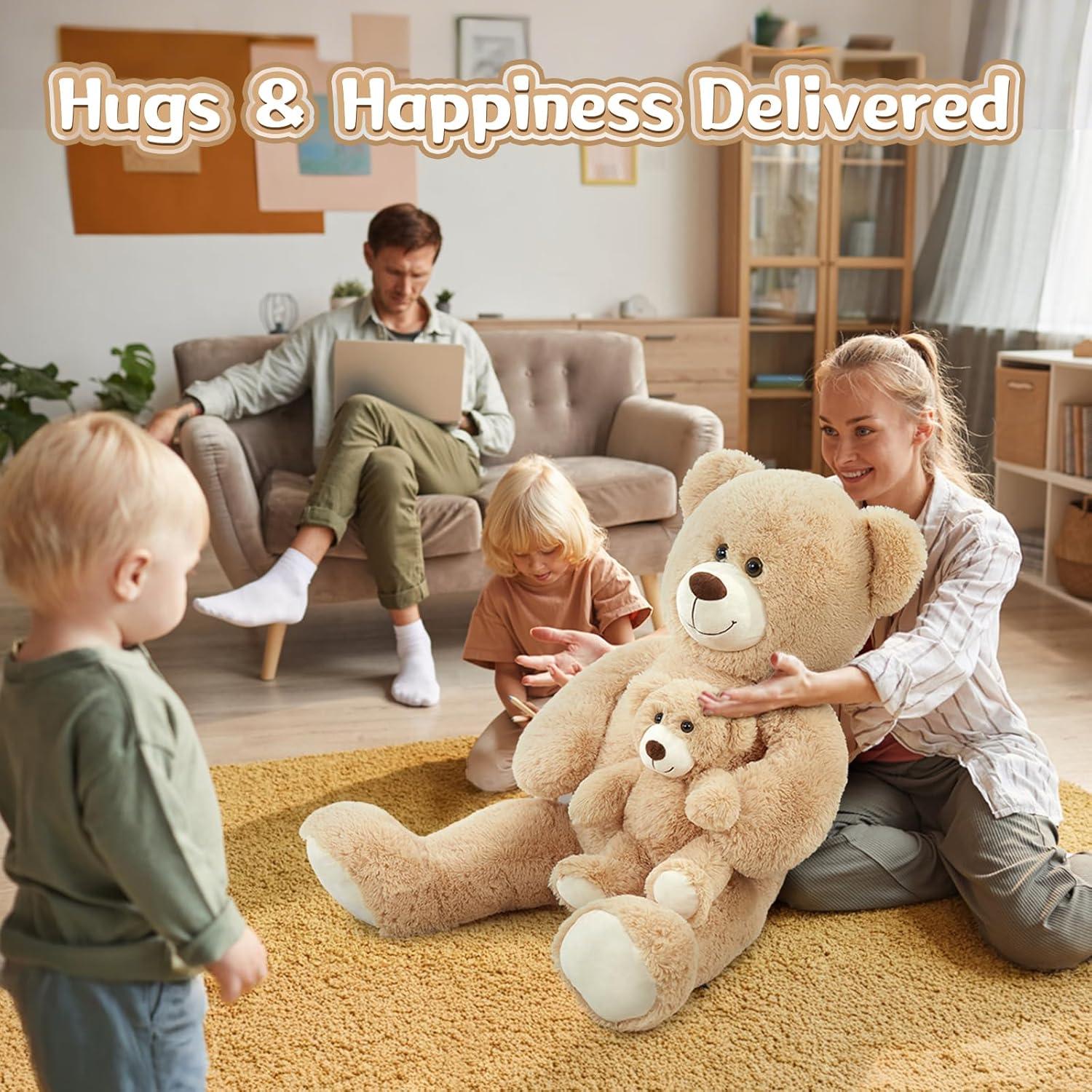 MaoGoLan Mommy and Baby Teddy Bear 39" Big Bear Stuffed Animal Plush Toy