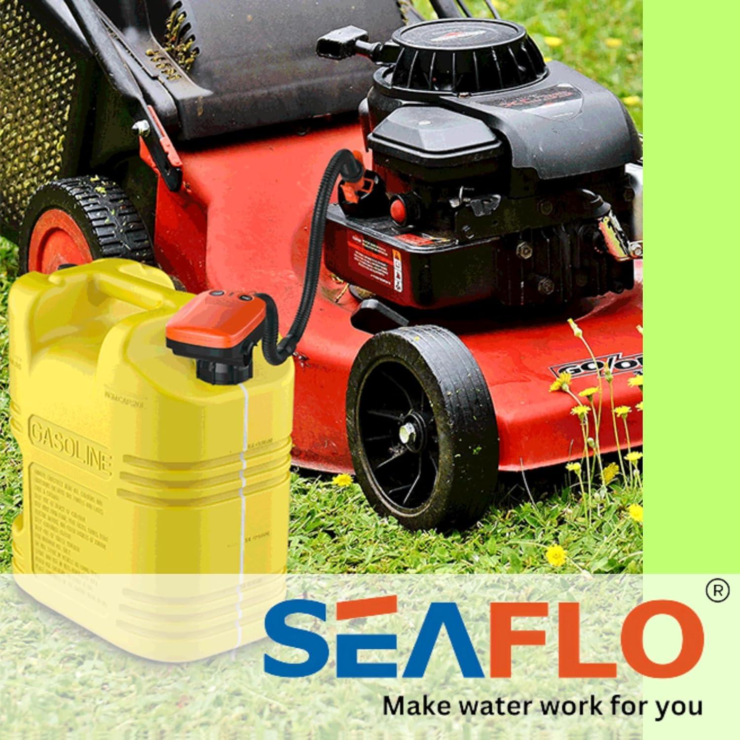 SEAFLO Fuel Pump Transfer Pump (Flow Rate 2.3 GPM - 3.1 GPM) with Hose Suction Pipe Length (18”/ 465mm) and Flexible Discharge Hose Length: 41”/ 1050mm