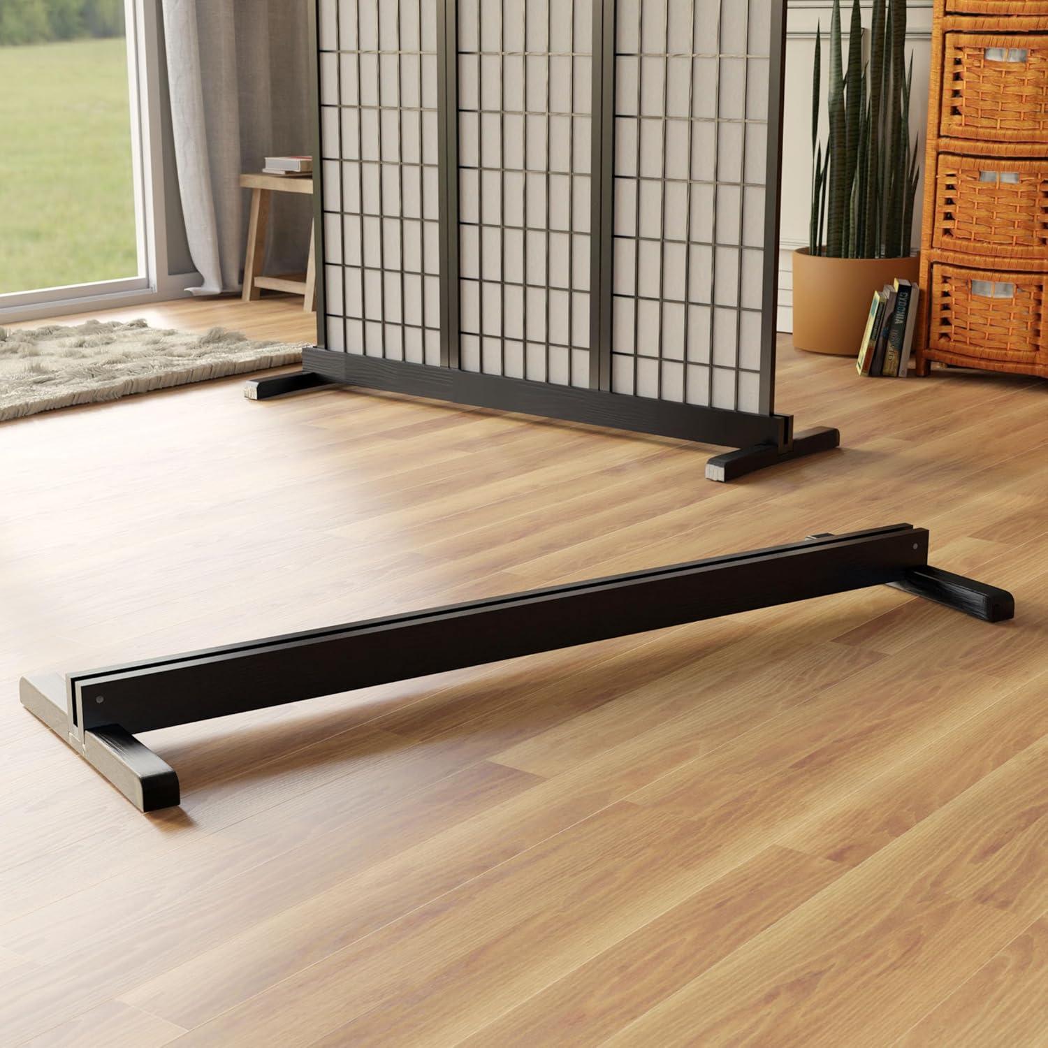 Room Divider Stand Black 3 Panel