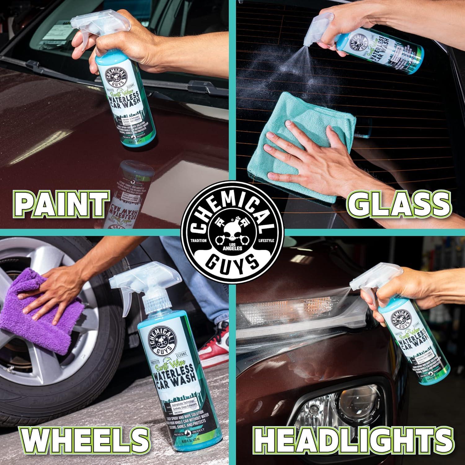Chemical Guys Swift Wipe Waterless Car Wash: Liquid Car Cleaner, Automotive Cleaning Kit, Unscented Car Wipes