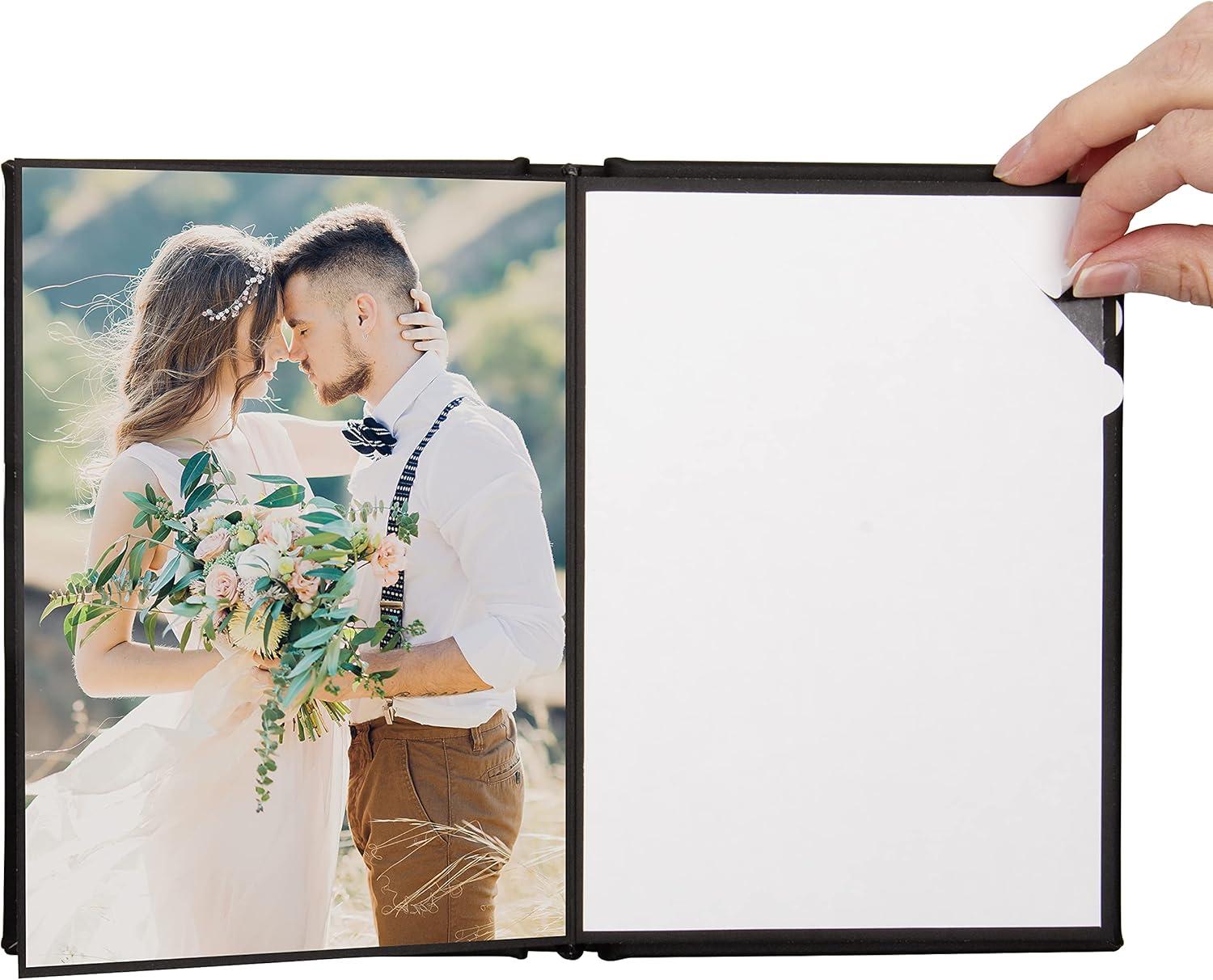 Neil Enterprises Inc. Black 10x12 Vertical Self-Stick Photo Albums - Holds 20 Photos - Pack of 12