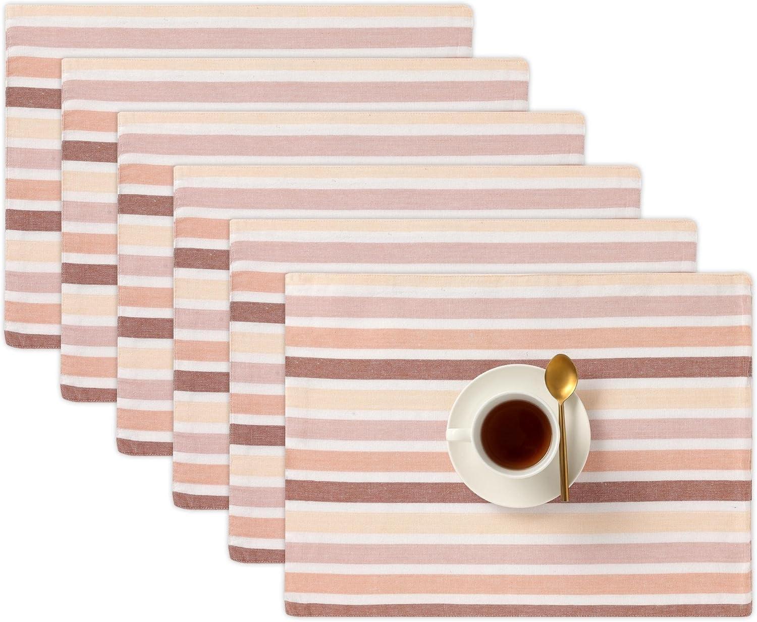 Folkulture Woven Placemats Set of 6, 100% Cotton Table Placemats Heat Resistant, Washable for Boho or Farmhouse Decor 14" x 19" (Christmas Story)