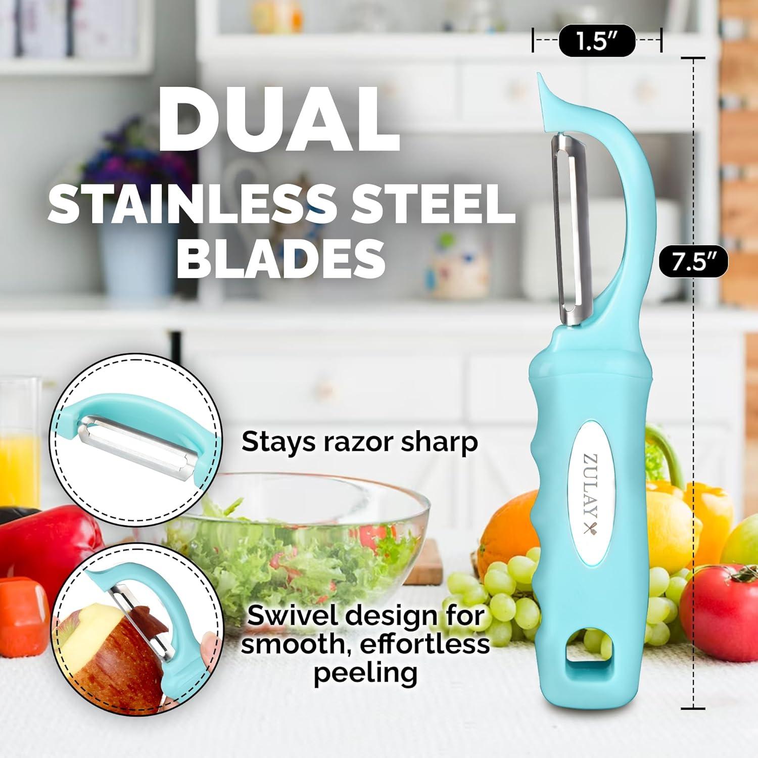 Zulay Kitchen Zulay Kitchen Premium Vegetable Peeler For Kitchen - Swivel Peeler With Razor Sharp Stainless Steel Blades & Strong Ergonomic Handle