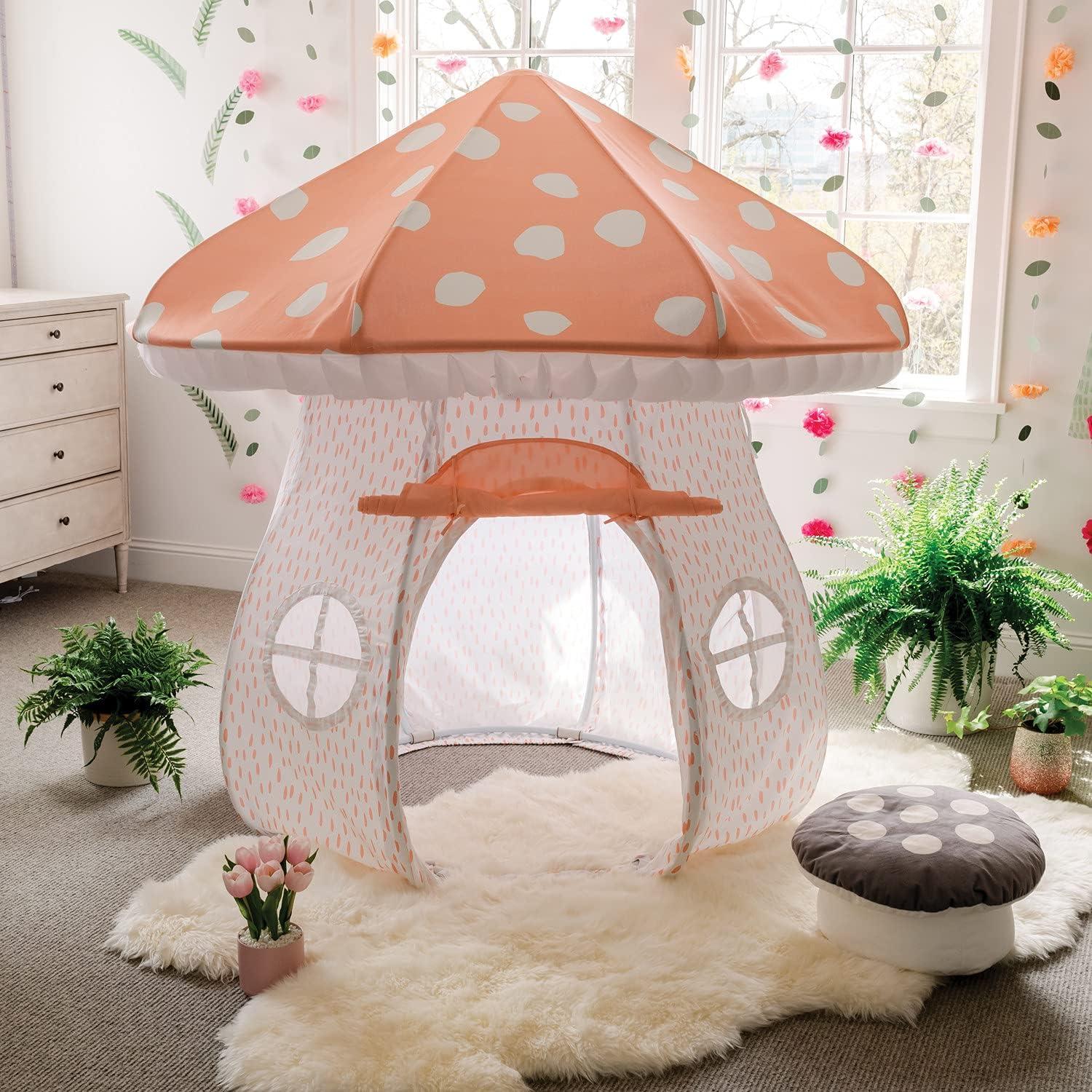 Whimsical Mushroom Kids Indoor Play Tent with PVC Frame