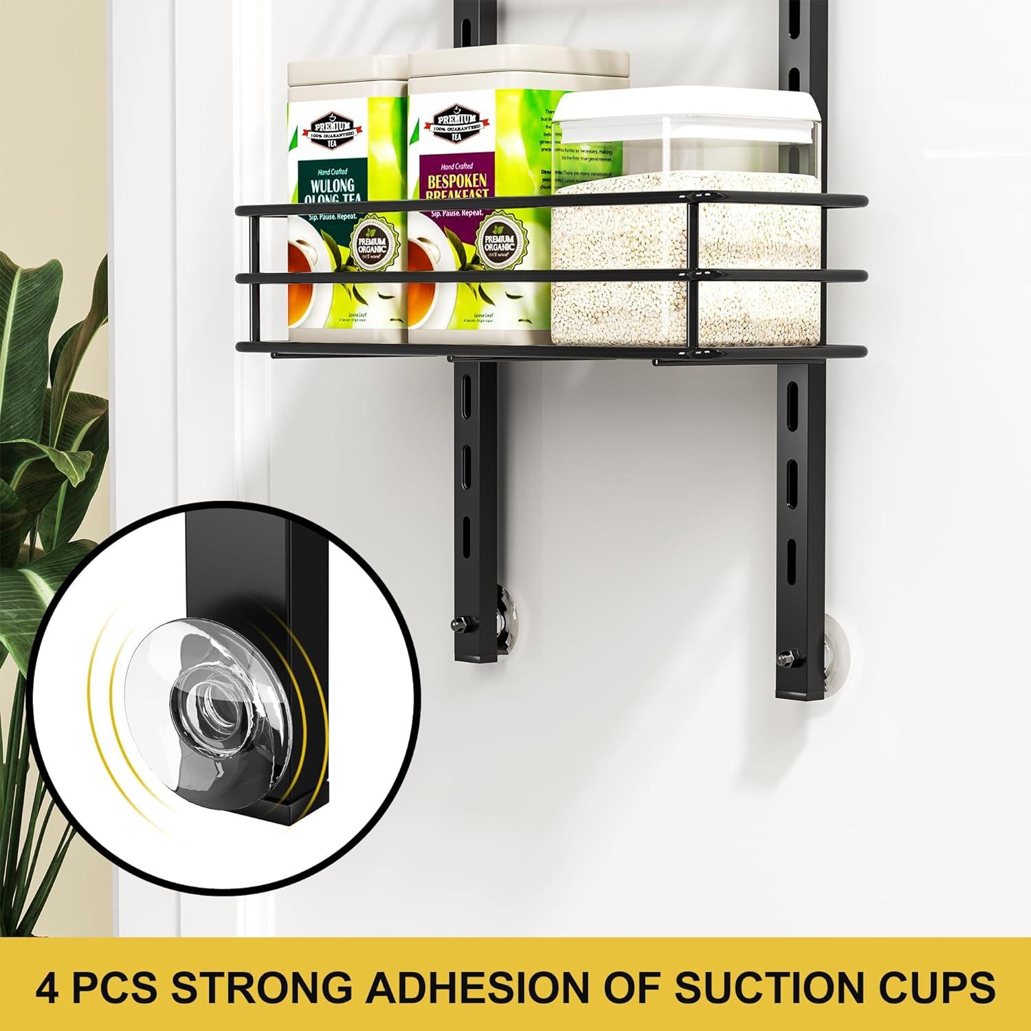 Black Metal 5-Tier Adjustable Over-the-Door Pantry Organizer