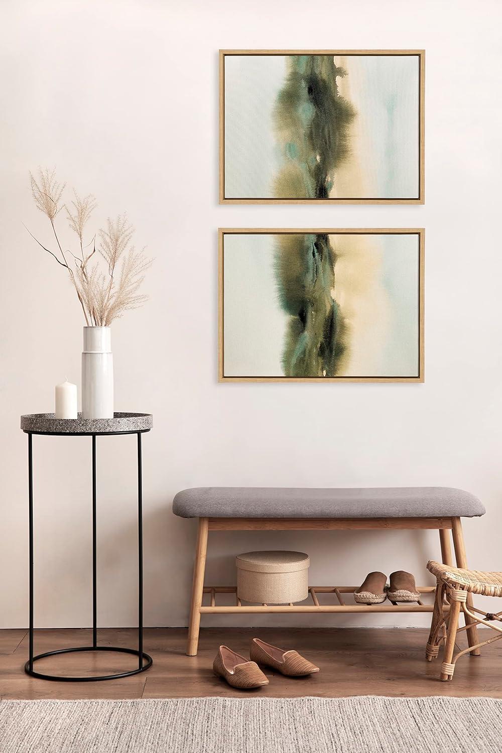 Kate & Laurel All Things Decor (Set of 2) 18"x24" Sylvie Meadows Framed Canvas by Amy Lighthall Natural: Tranquil Digital Art