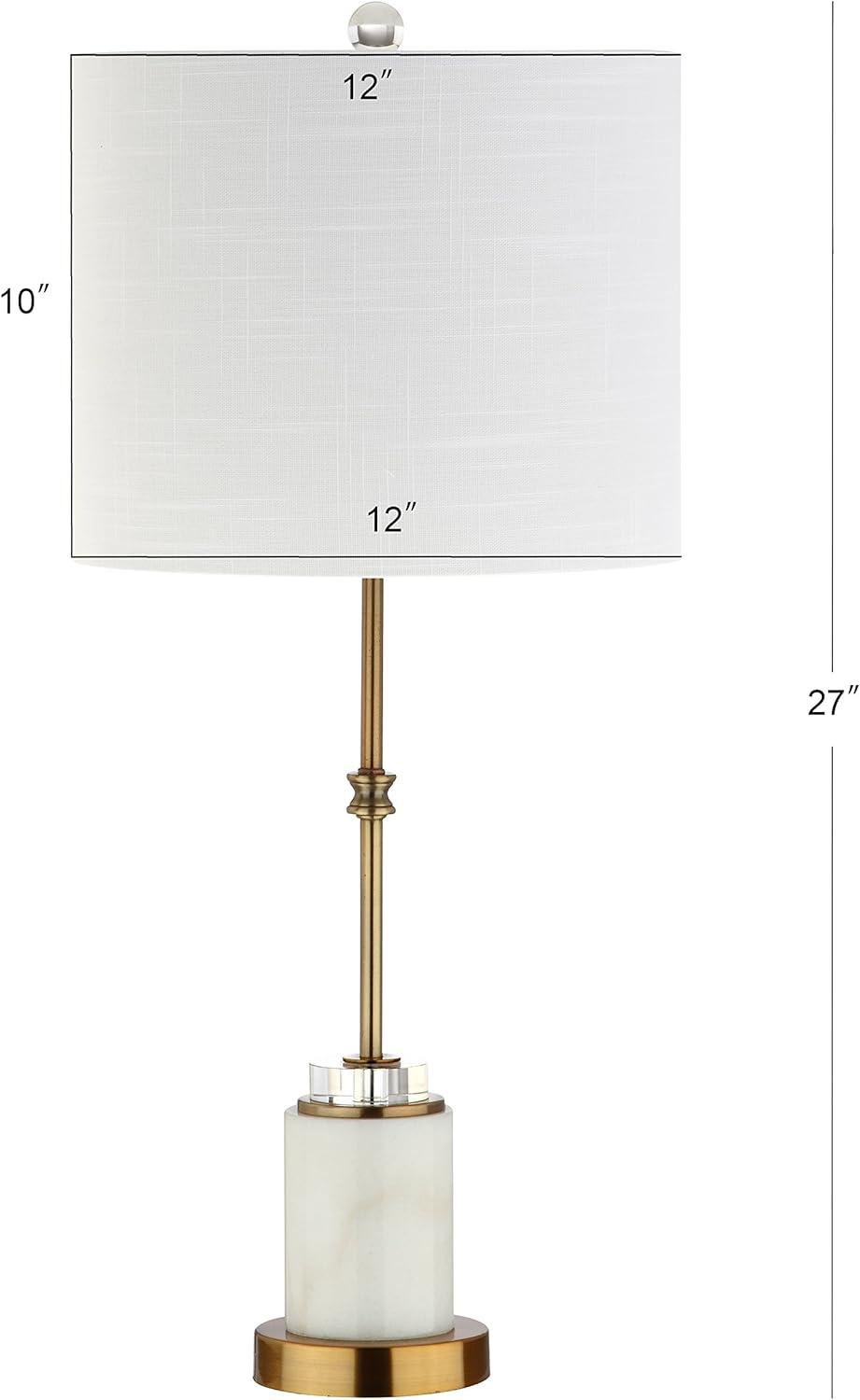 Harper 27" Marble/Crystal LED Table Lamp, Brass (Set of 2)