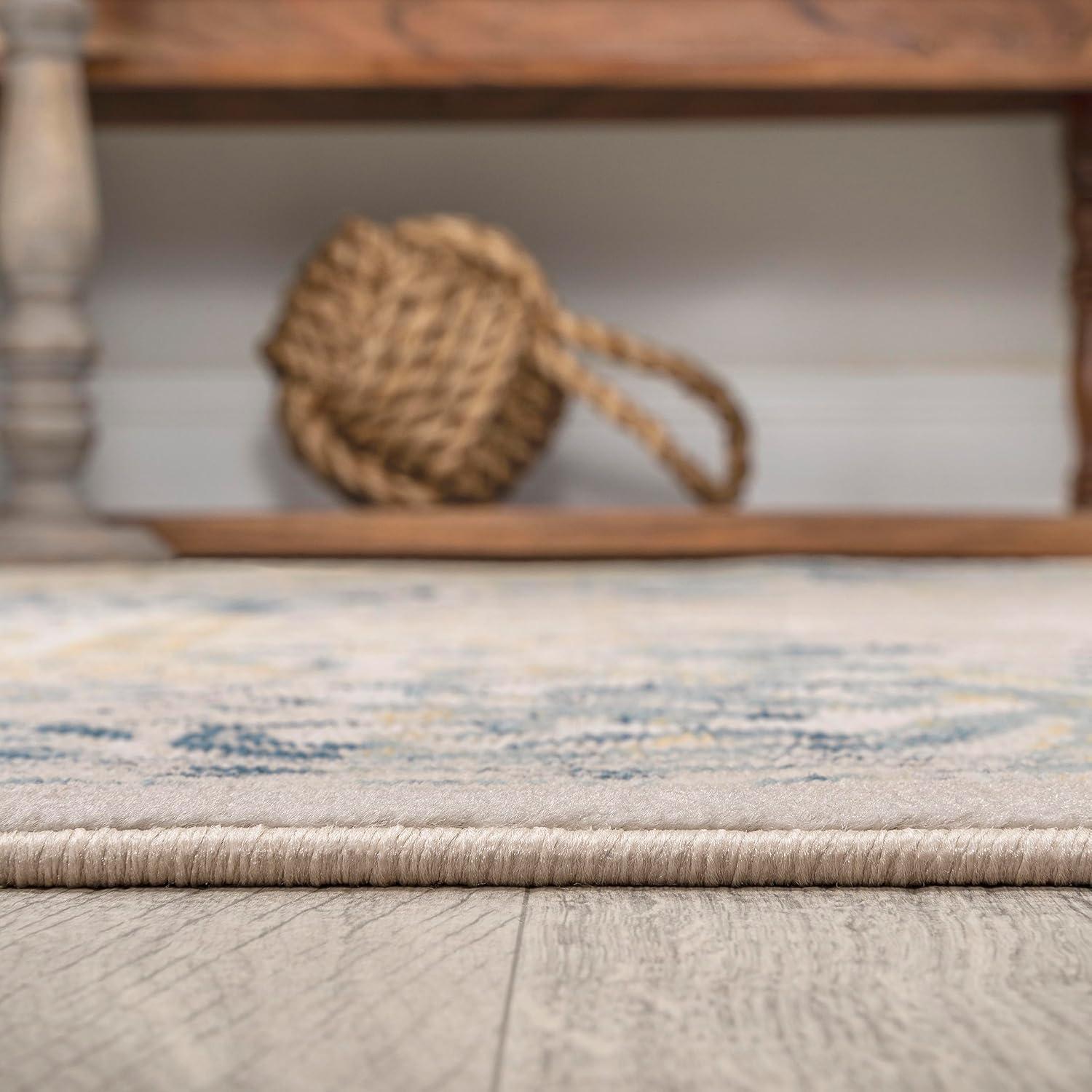 JONATHAN Y Rosalia Cottage Medallion Navy/Ivory 3 ft. x 5 ft. Area Rug