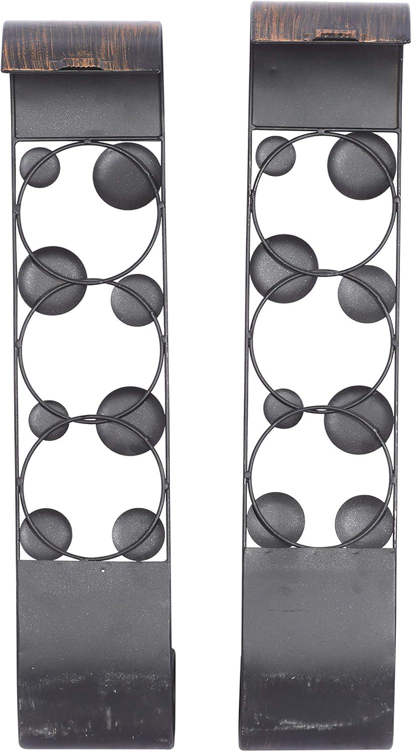 DecMode 2 Holder Brown Metal Wall Sconce, Set of 2