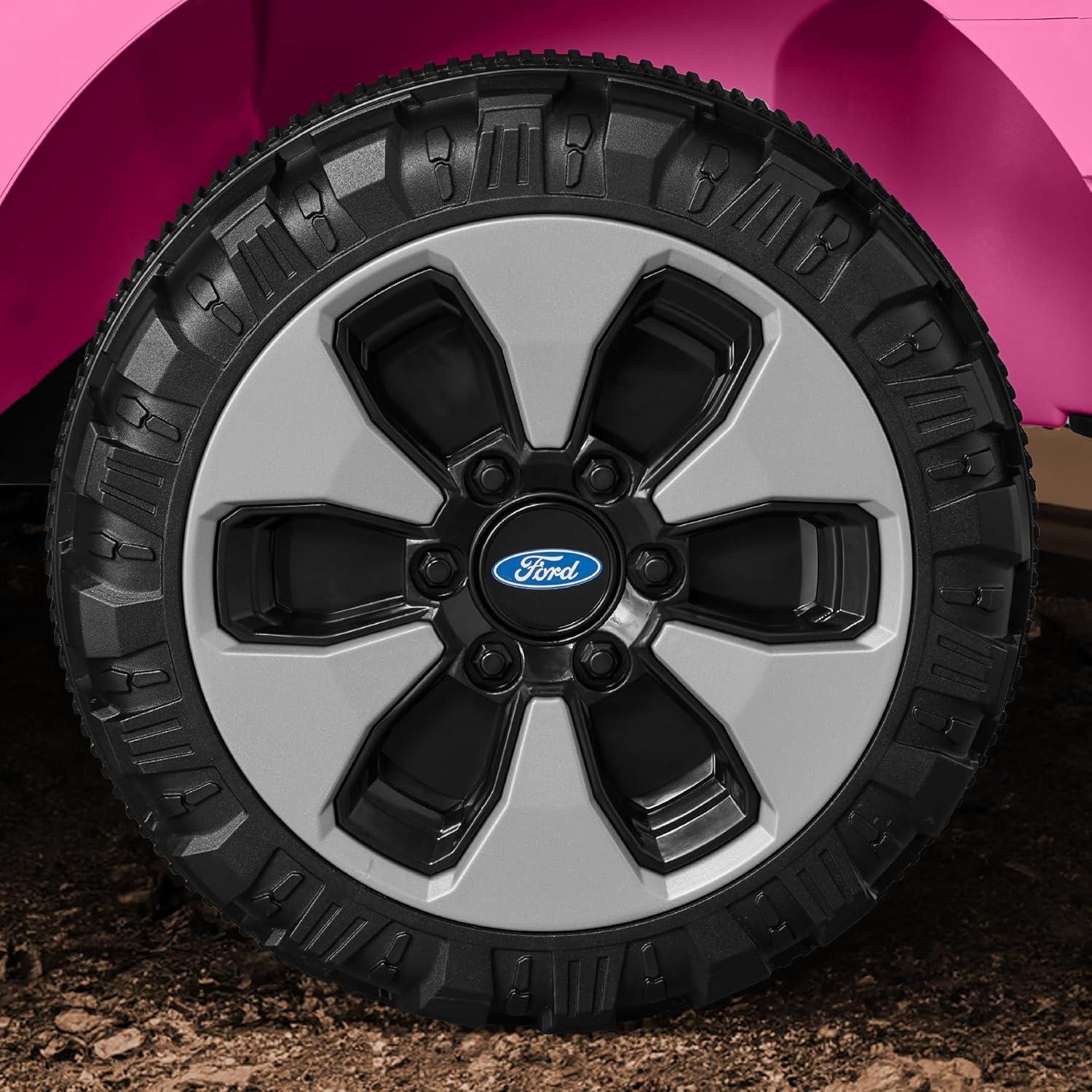 Best Choice Products Kids 12V Ride On Car Officially Licensed Ford Lightning Truck w/ Remote, LED Lights - Pink