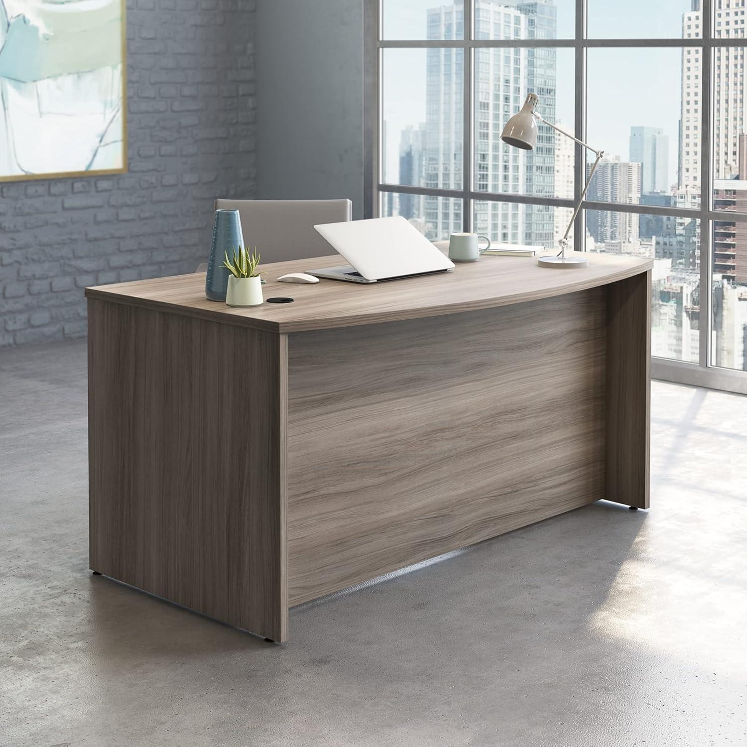 Hudson Elm 60'' Bowfront Executive Desk with Melamine Top