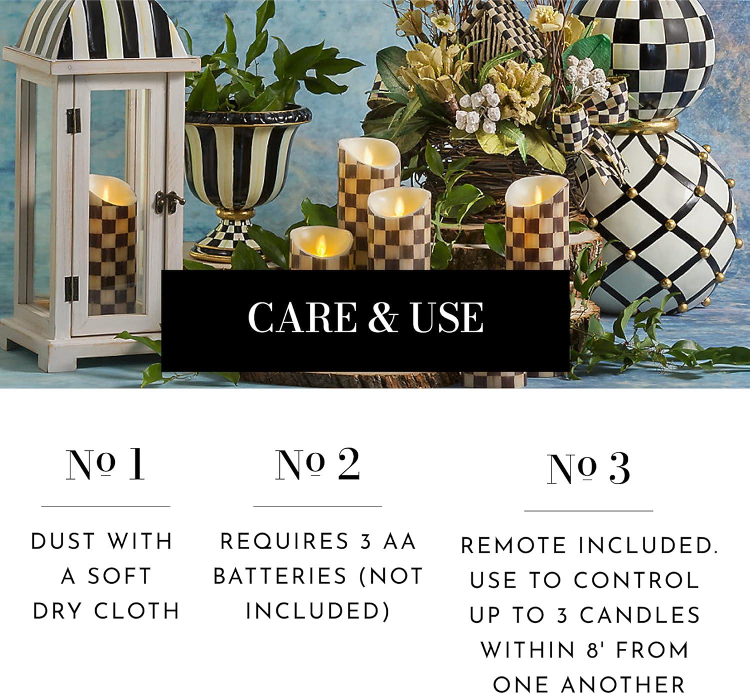 Courtly Check® Flicker 3 AA Pillar Candle