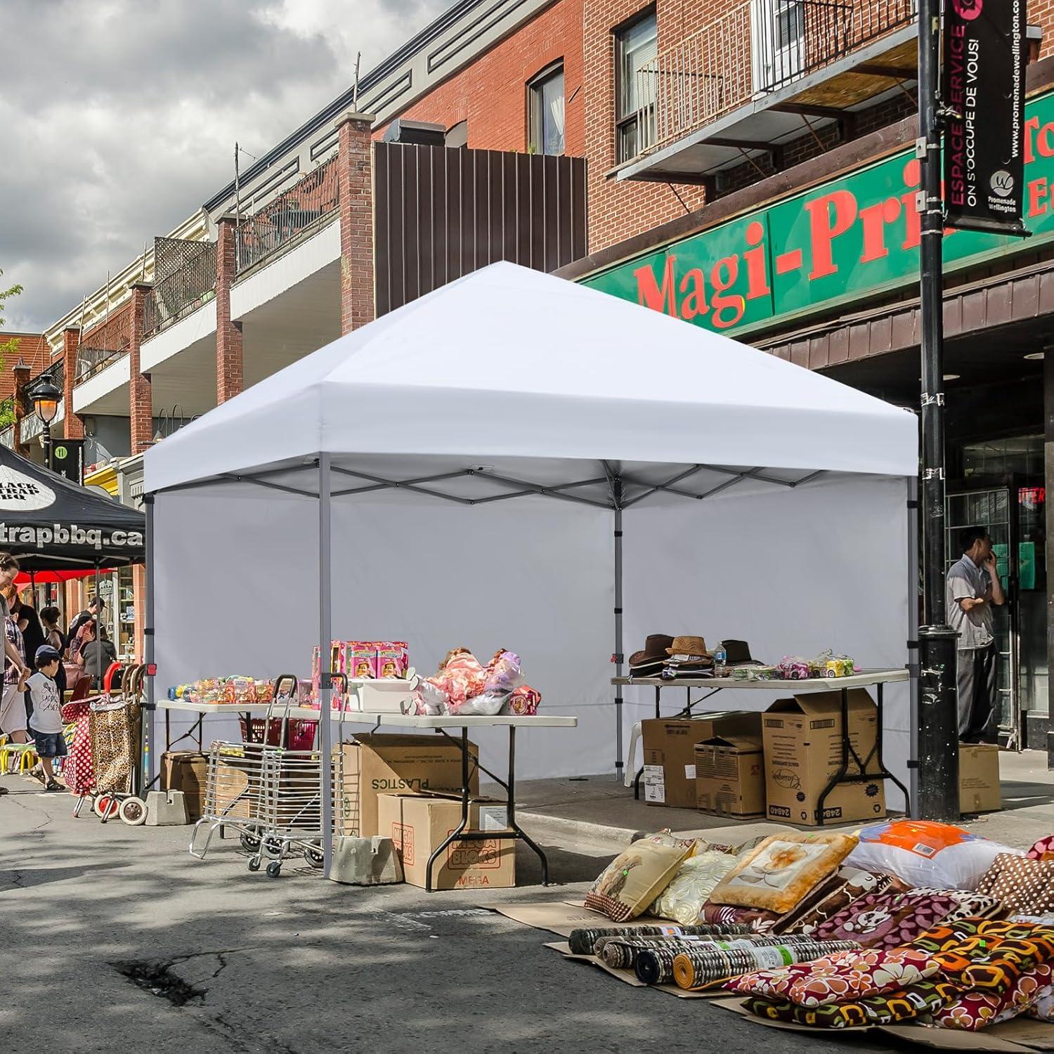 White 10x10 Pop Up Canopy Tent with Sidewalls