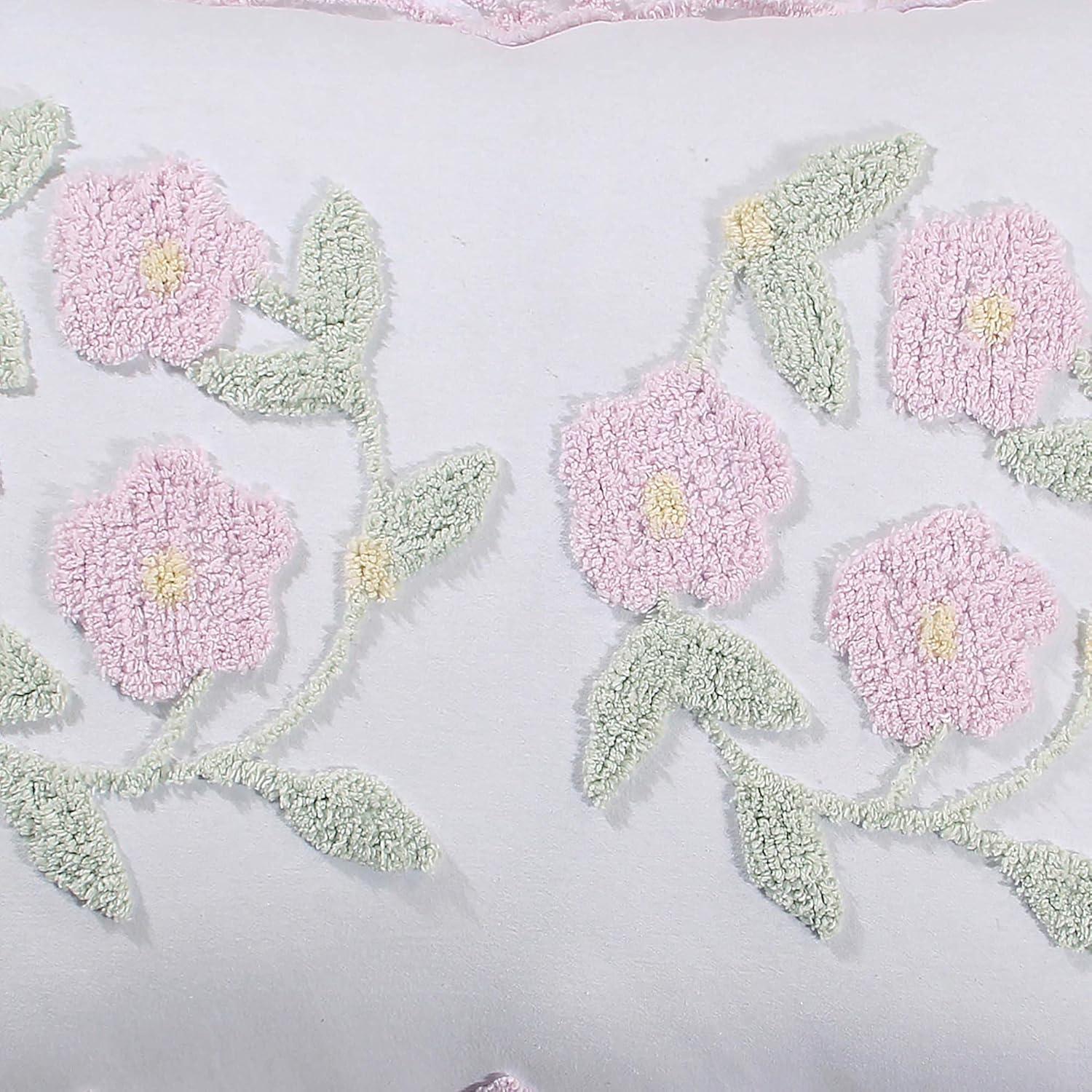 Better Trends Bloomfield 100% Cotton Chenille Coverlet/Bedspread Machine Washable Ultra Soft Floral Pattern All Season Bedding