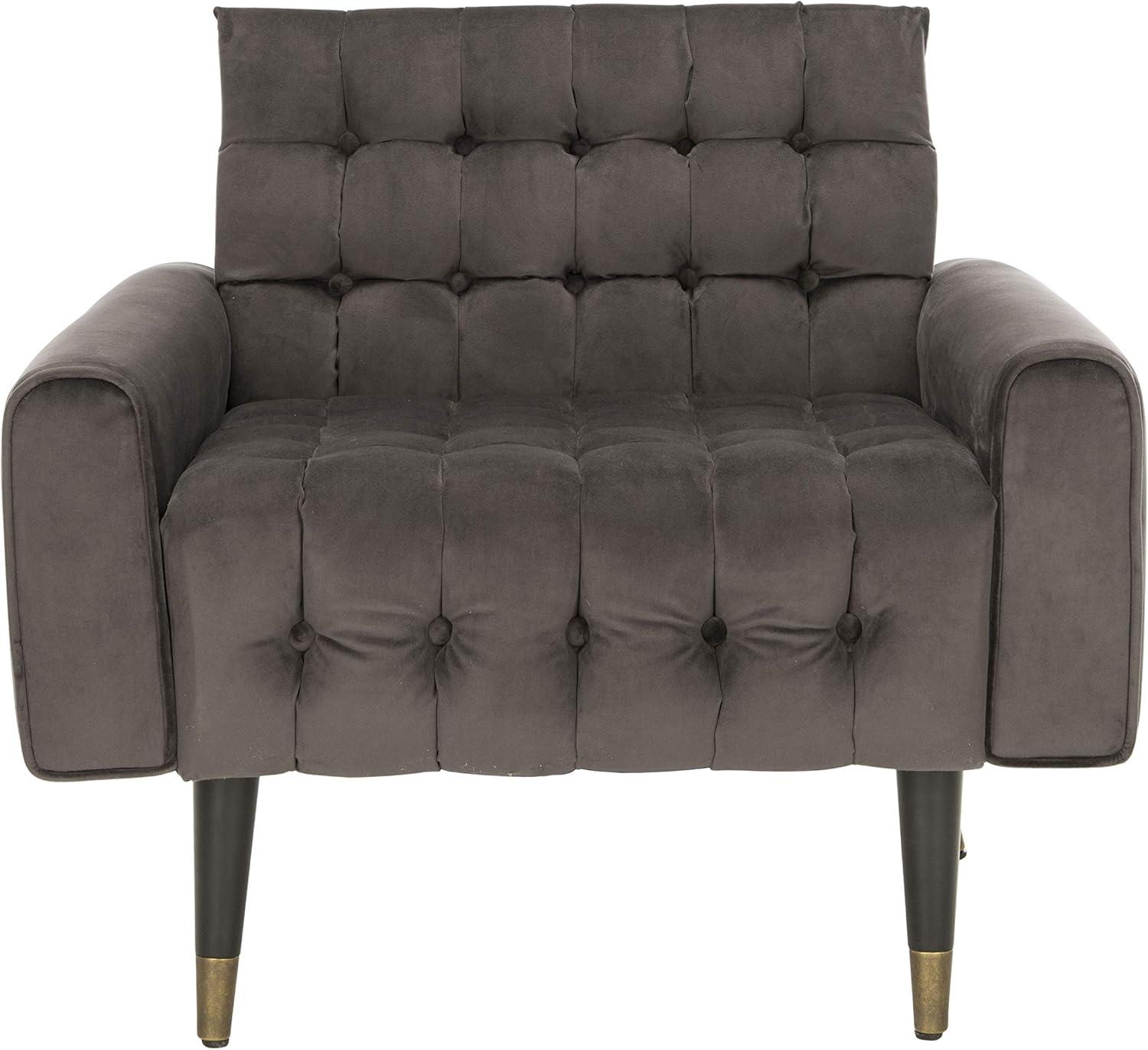 Amaris Tufted Accent Chair - ACH4503 - Shale/Black - Safavieh