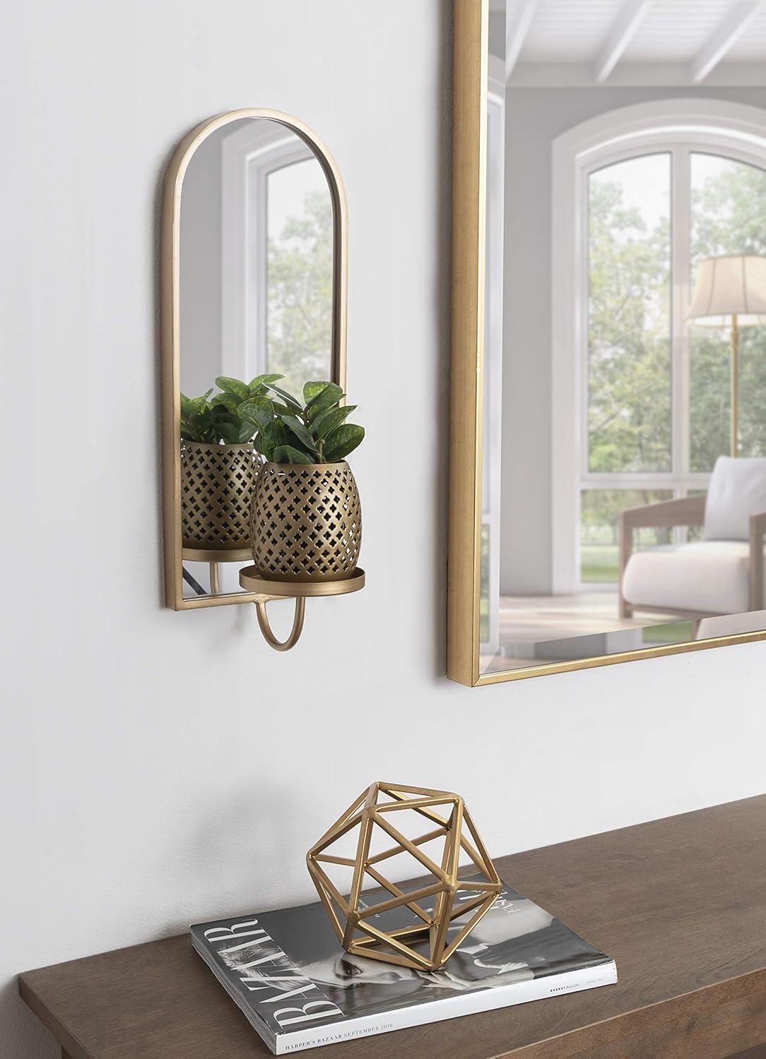 Kate and Laurel Ezerin Metal Mirror Wall Sconce