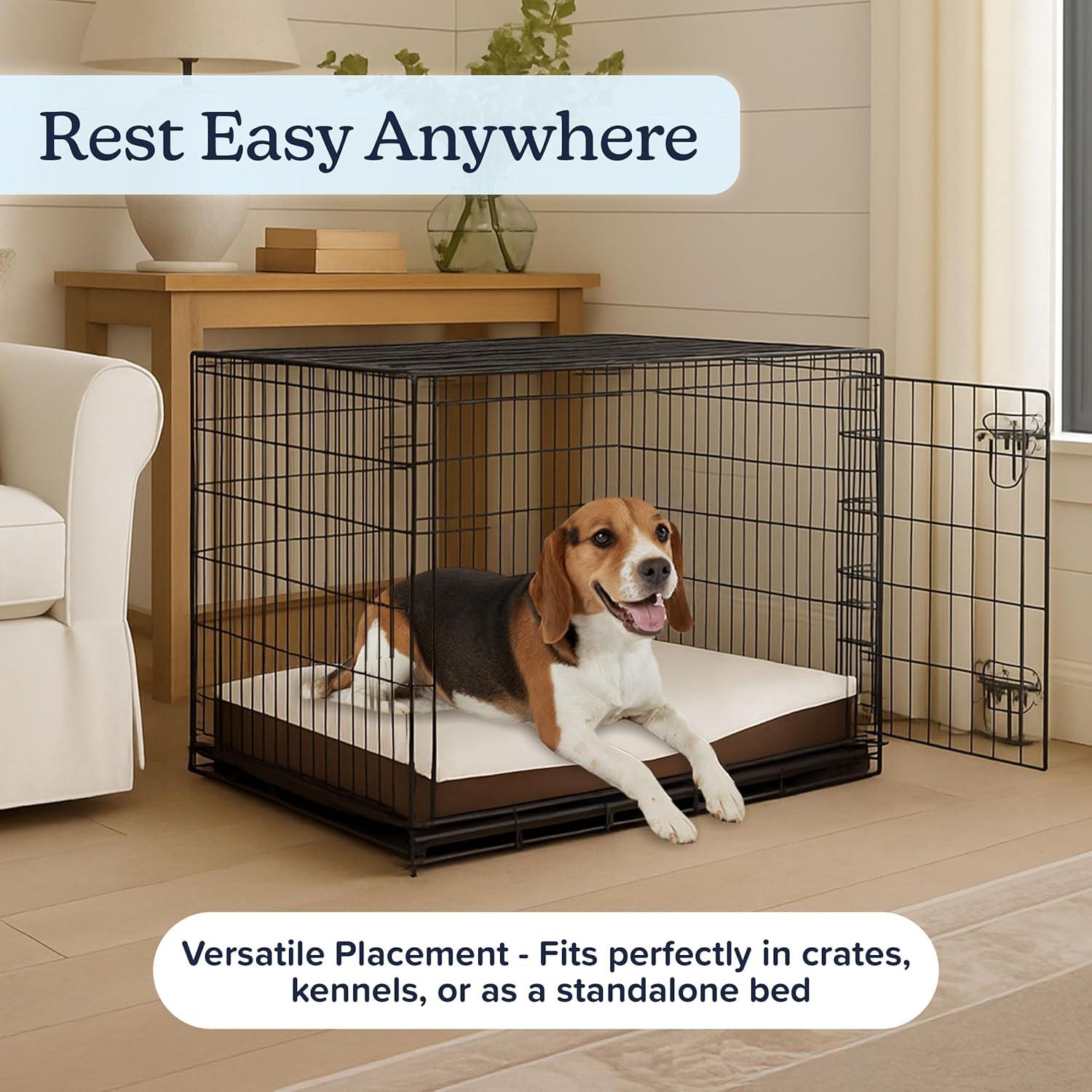 PETMAKER Orthopedic Dog Bed - Memory Foam Crate Mat with Machine Washable Cover