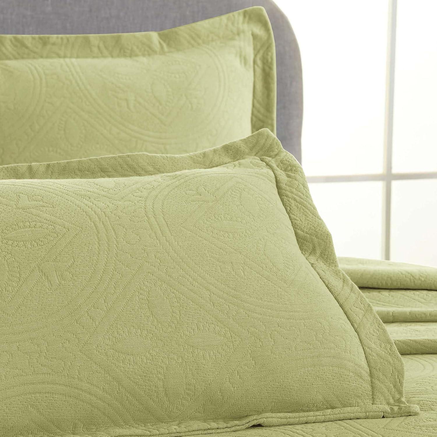 Superior Cotton Jacquard Matelasse Celtic Bedspread Set Of 2, Full, Sweet Pea