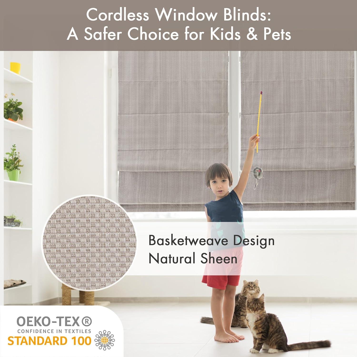 Galen Basketweave Cordless Room Darkening Roman Shade