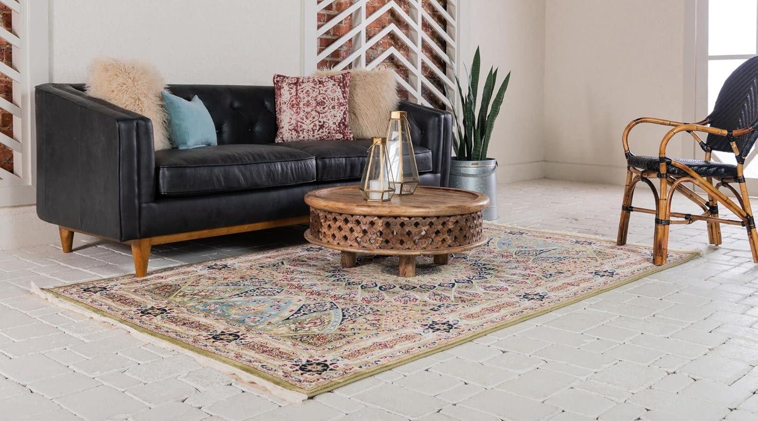 Unique Loom Narenj Collection Area Rug - Adams (3' 1" x 5' 1" Rectangle Green/Beige)