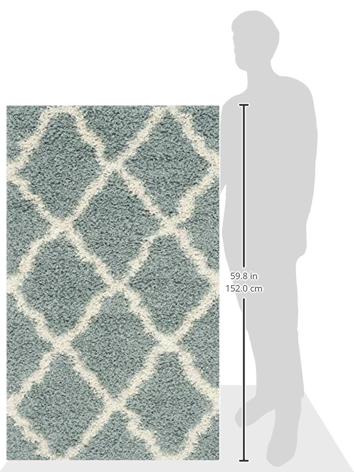 Dallas Shag SGD257 Power Loomed Indoor Accent Rug - Seafoam/Ivory - 3'x5' - Safavieh.