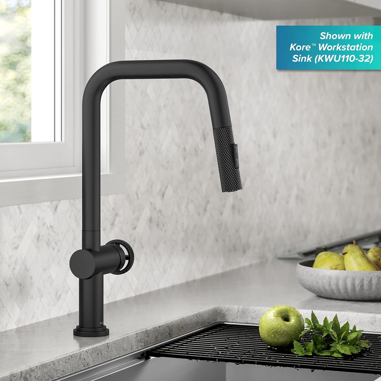 Urbix Industrial Pull-Down Single Handle Kitchen Faucet