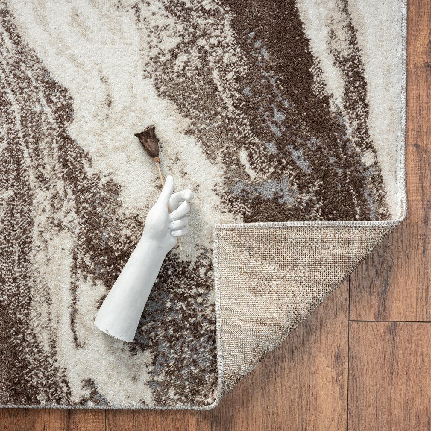 Luxe Weavers Modern Abstract Marble Area Rug, Blue 5x7